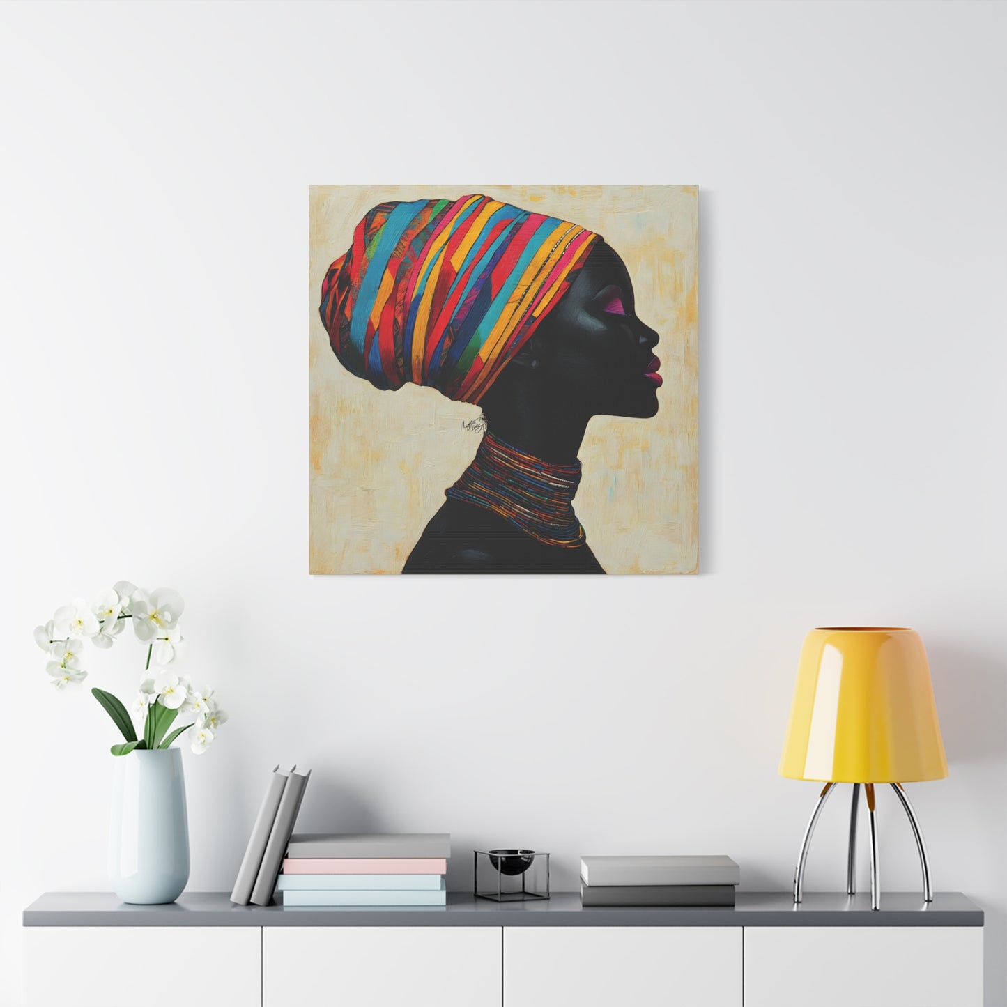 Regal Thoughts Afrocentric Black Woman Art Canvas Wall Print