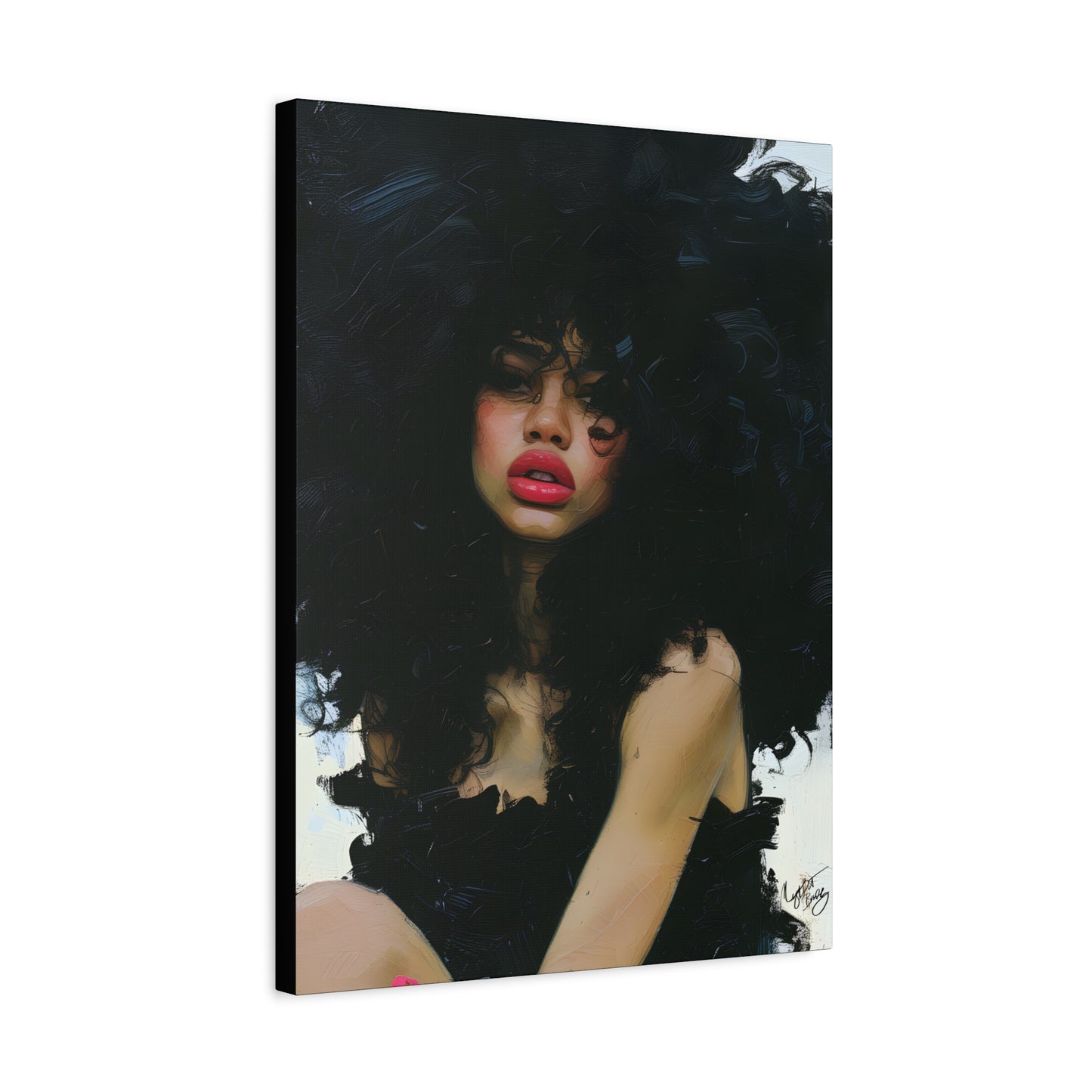 Mary Afrocentric Black Woman Art Canvas Wall Print
