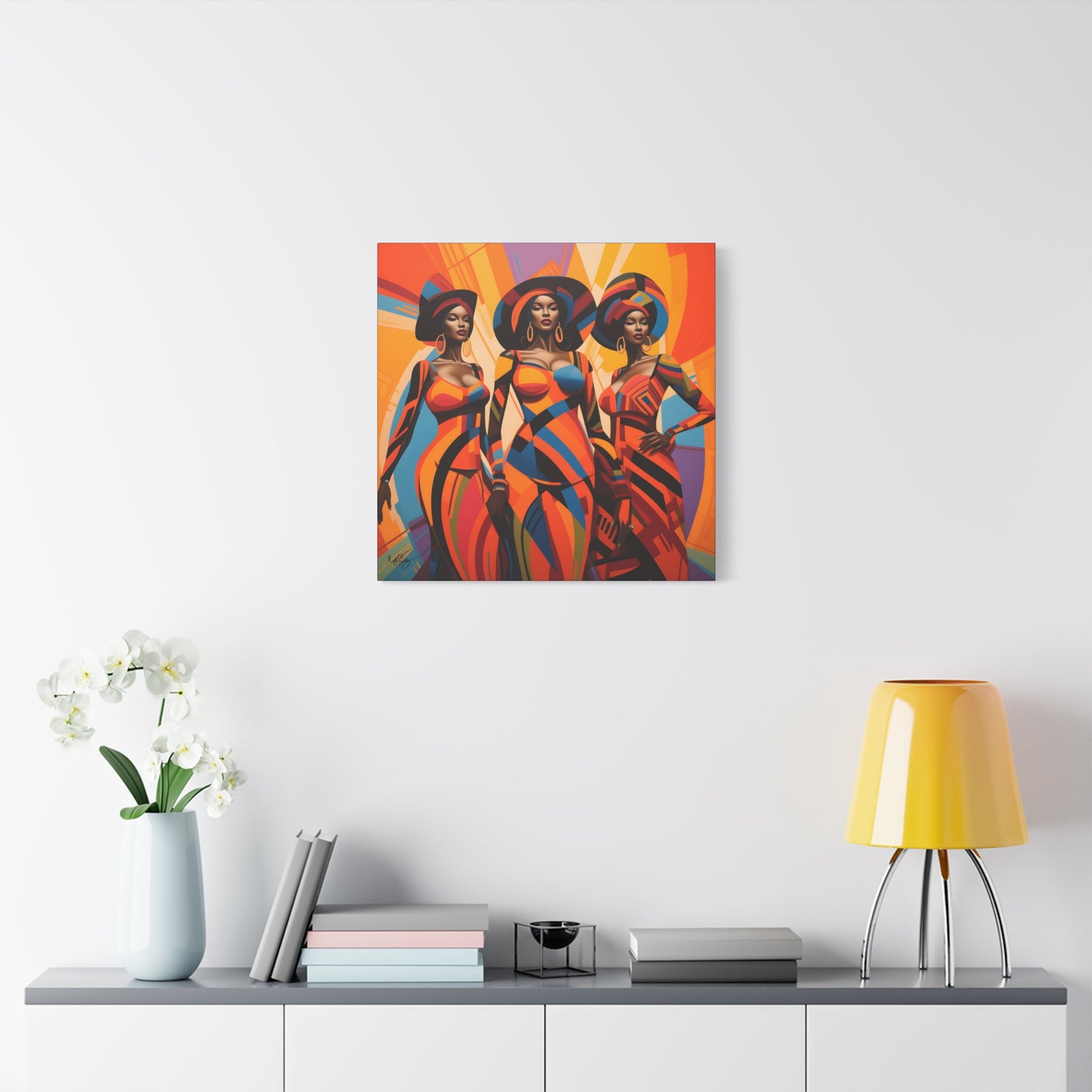 The Sisters Afrocentric Abstract Fantasy Black Woman Art Canvas Wall Print