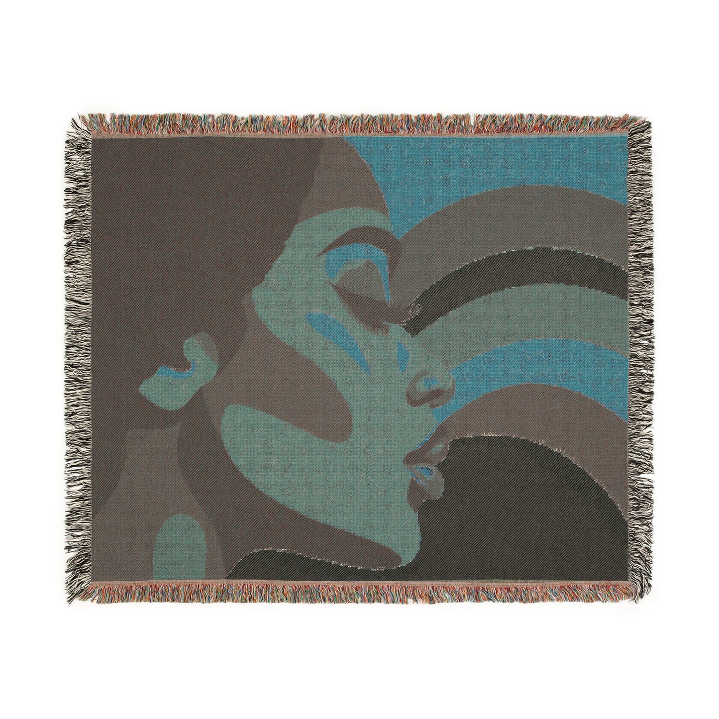 Shades of Peace Afrocentric Black Woman Abstract Art Woven Throw Blanket