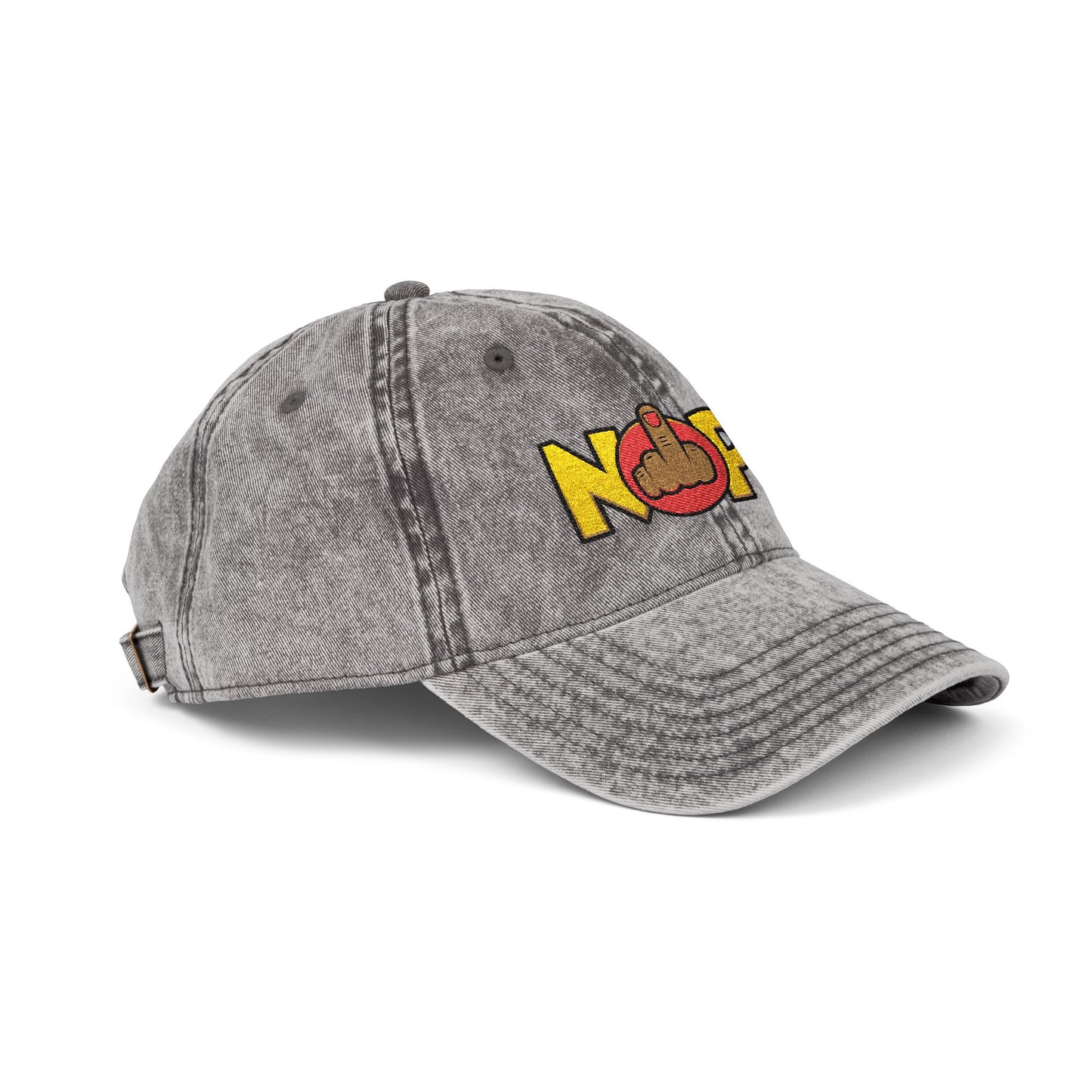 Nope Not Today Statement Vintage Distressed Embroidered Hat