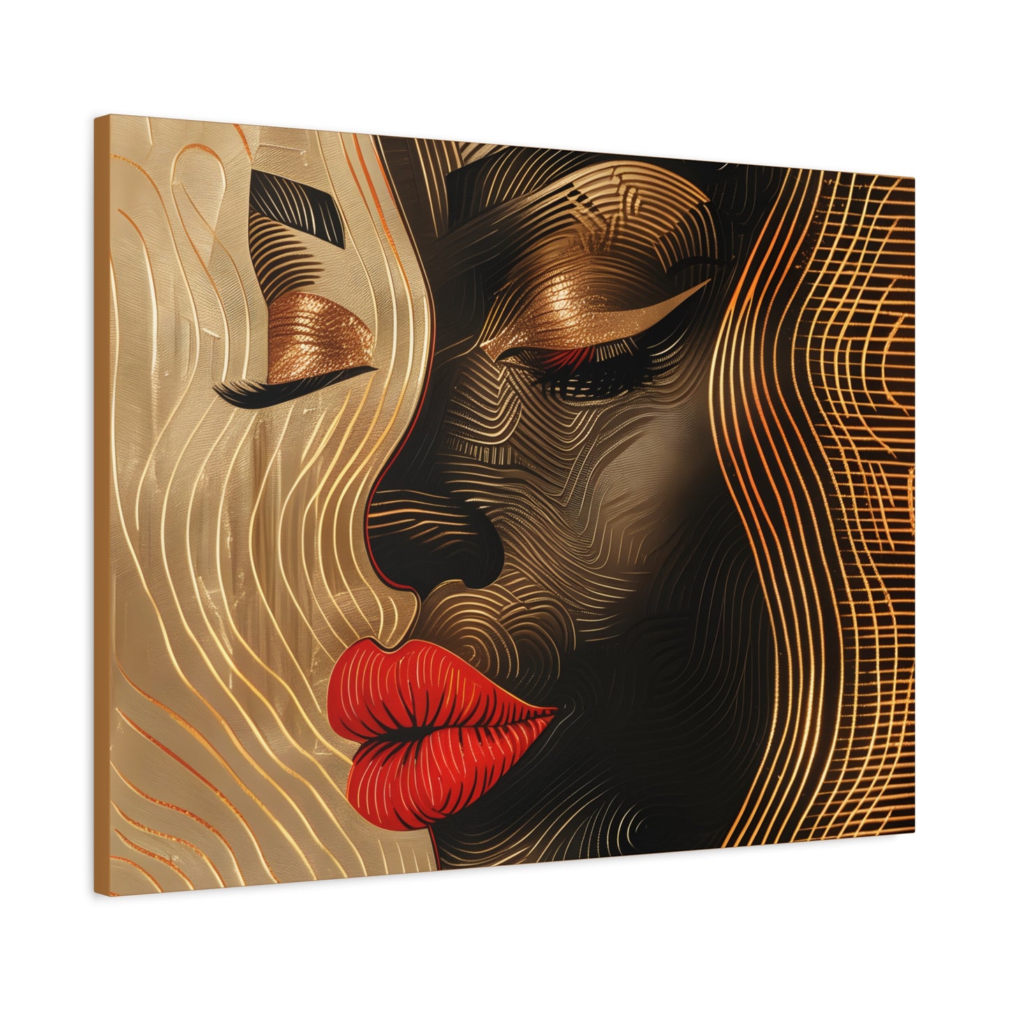 Enswirled Afrocentric Black Woman Abstract Art Canvas Wall Print