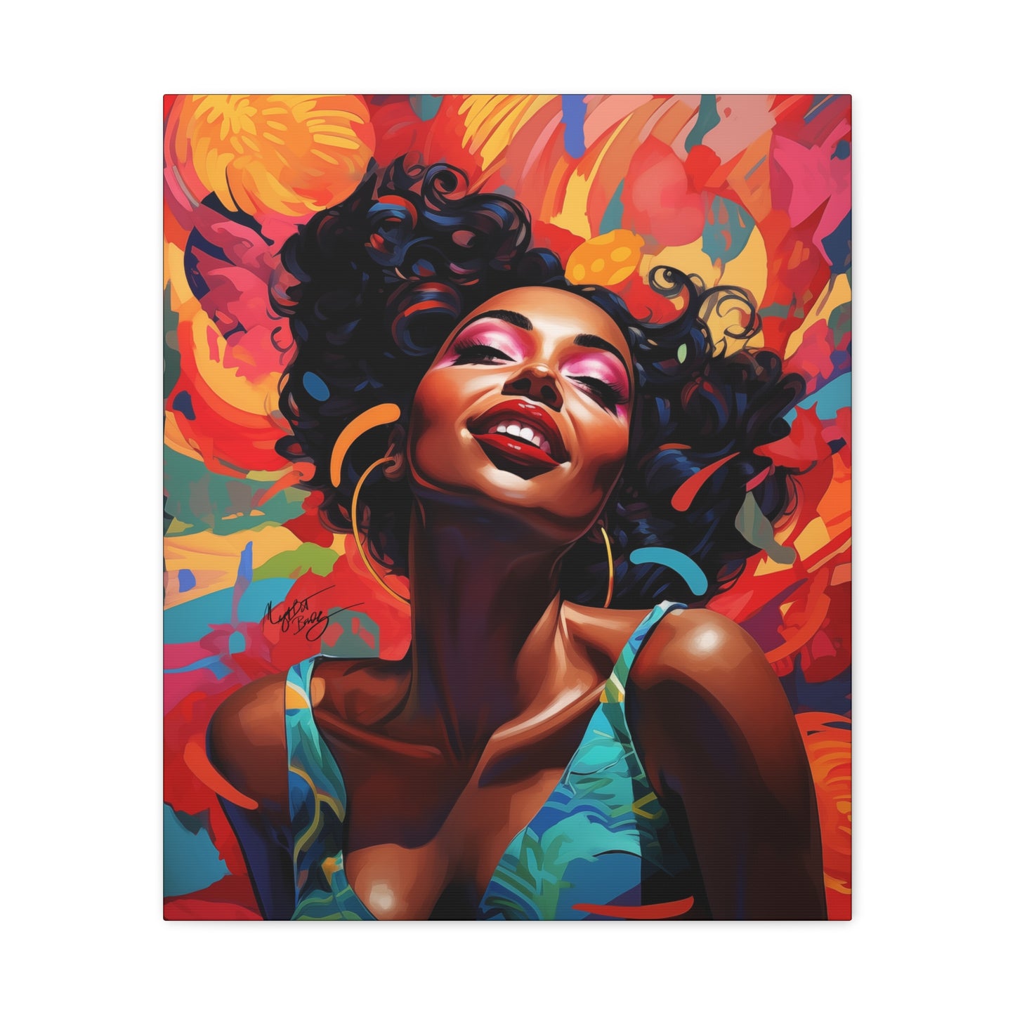 I Am The Embodiment Of Black Joy Afrocentric Black Woman Abstract Art Canvas Wall Print