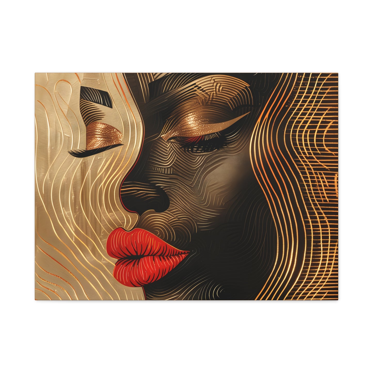 Enswirled Afrocentric Black Woman Abstract Art Canvas Wall Print