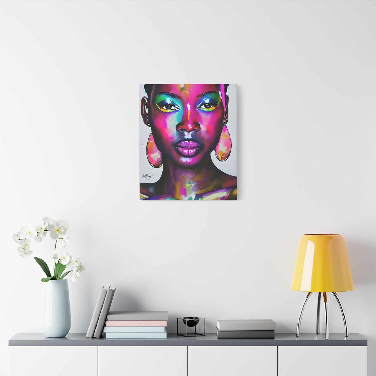 Malika Knows Afrocentric Black Woman Abstract Art Canvas Wall Print