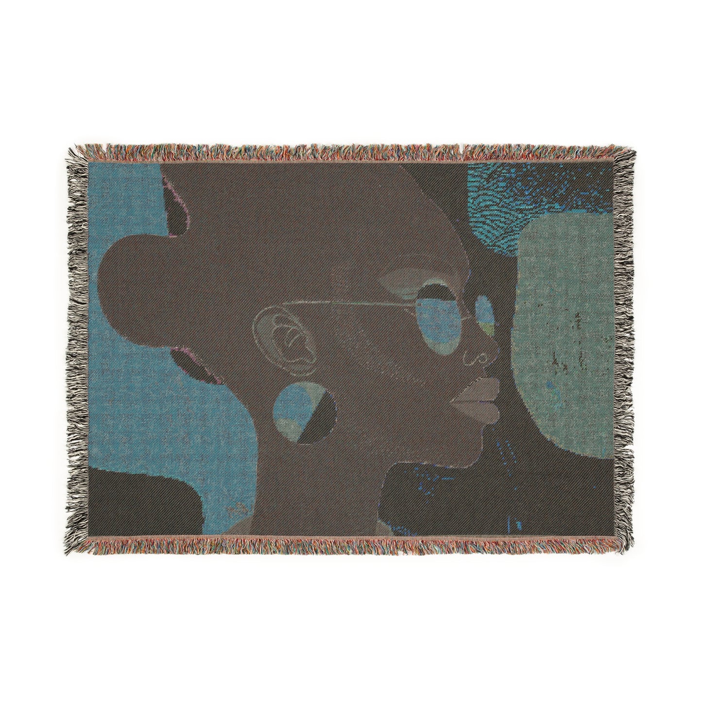 Seriously Beautiful Afrocentric Black Woman Abstract Art Woven Throw Blanket