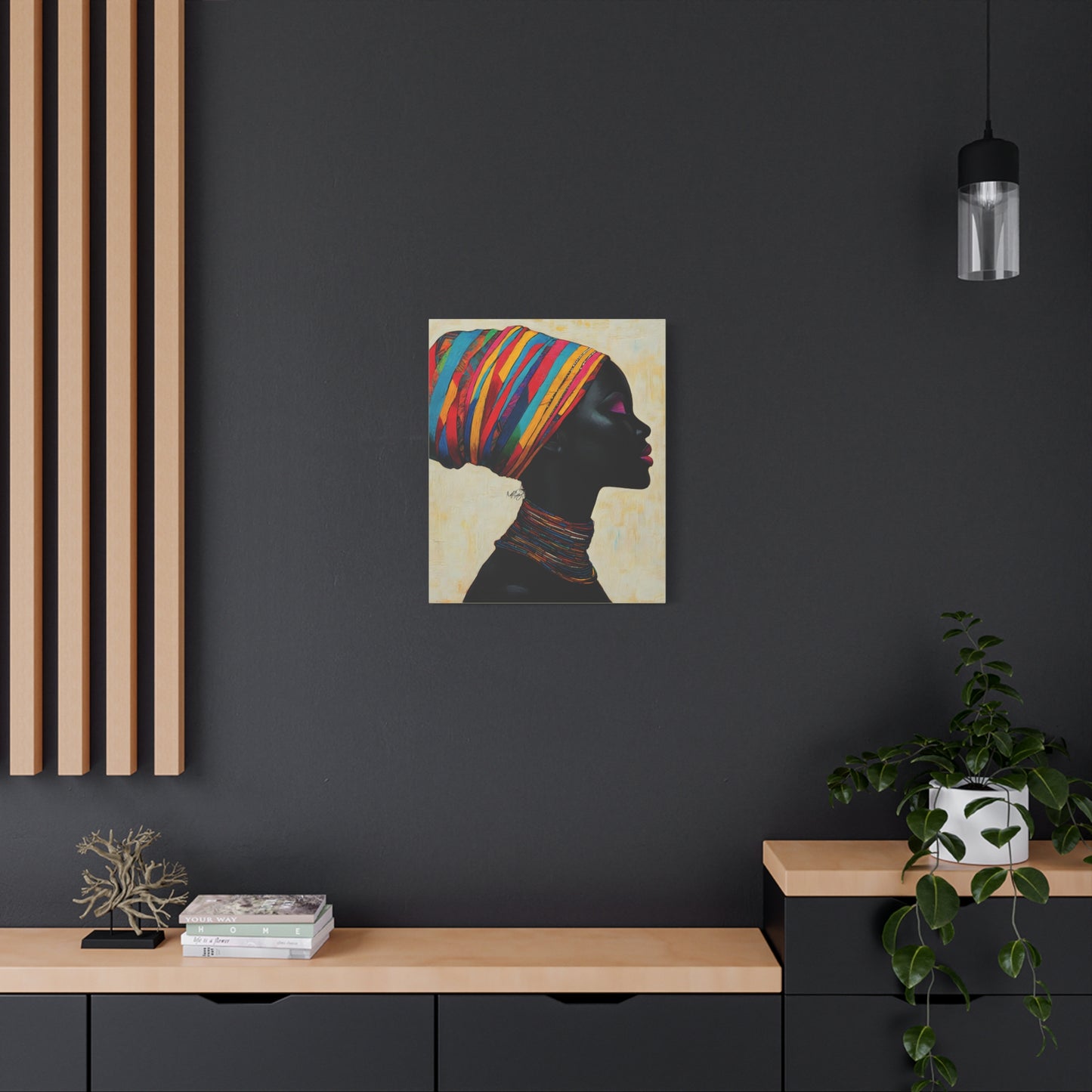 Regal Thoughts Afrocentric Black Woman Art Canvas Wall Print