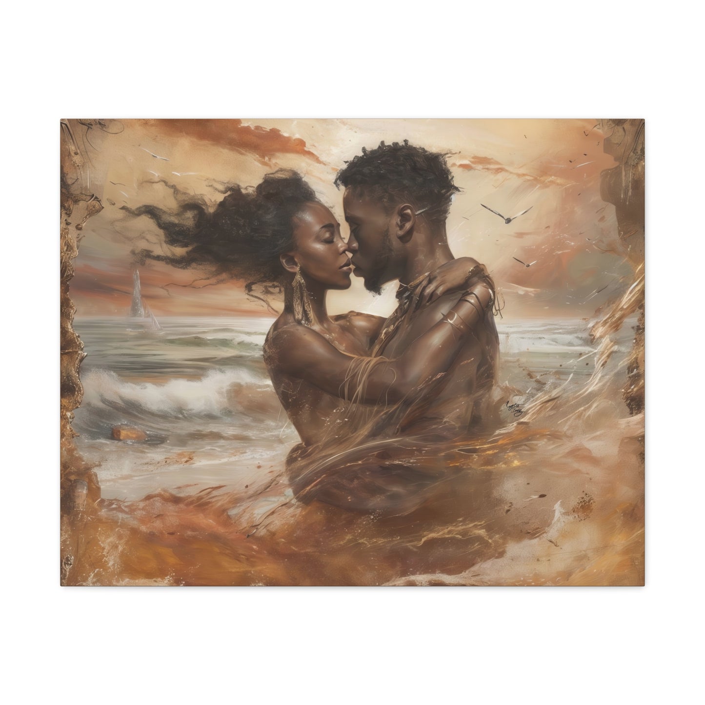 Forever Mine Black Love Art Canvas Wall Print