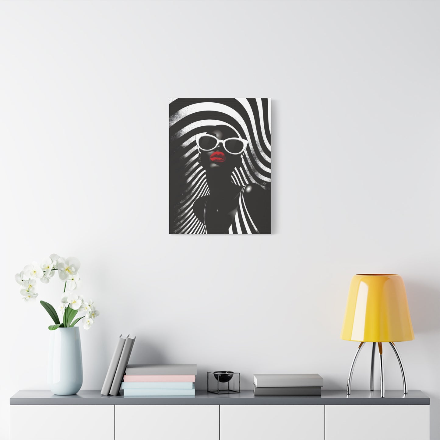 Beauty In Black And White Afrocentric Black Woman Art Canvas Wall Print
