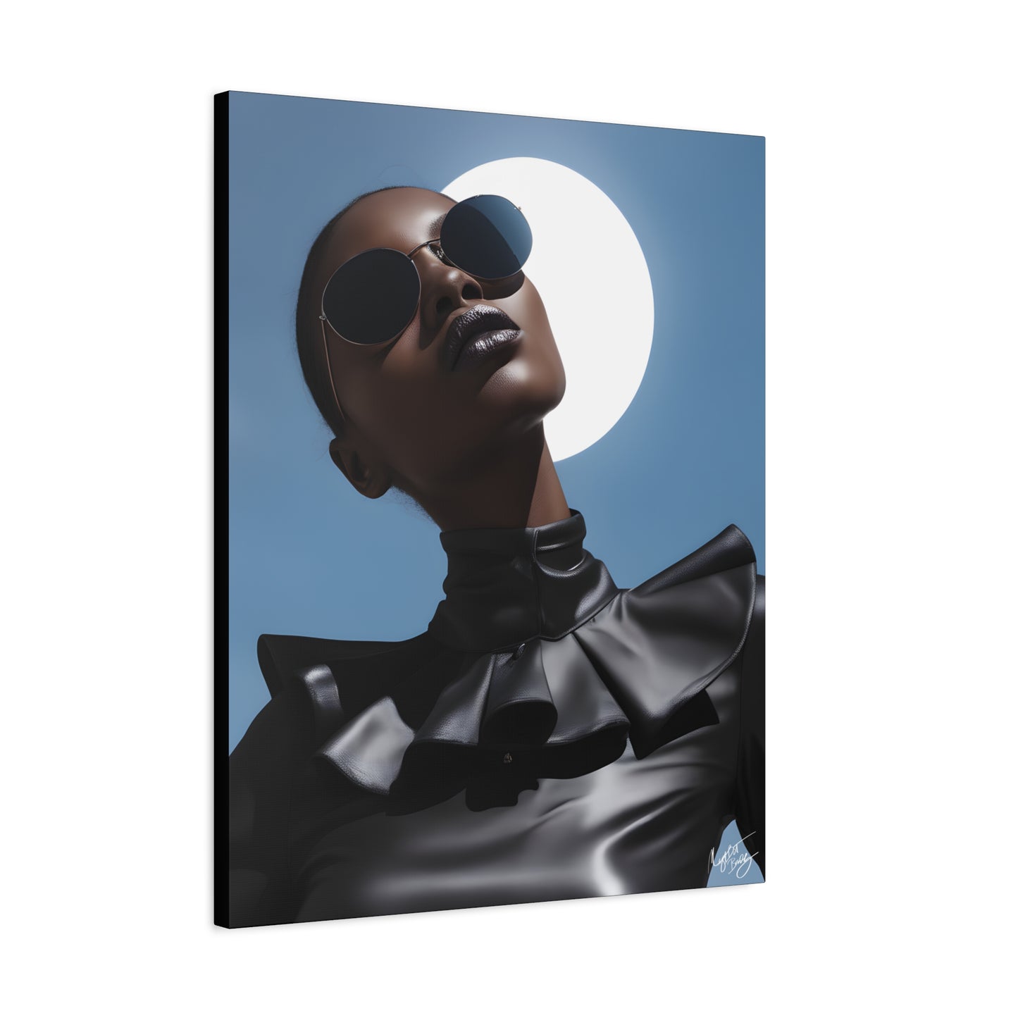 Moonstruck Afrocentric Black Woman Abstract Art Canvas Wall Print