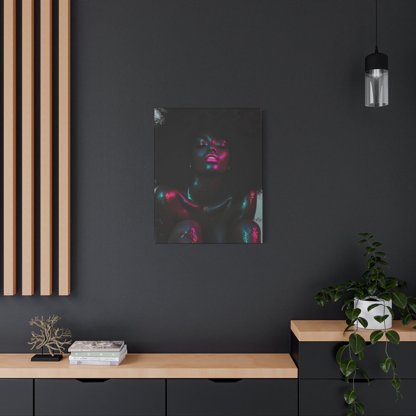 Sometimes It's A Little Hot Afrocentric Black Woman Art Canvas Wall Print