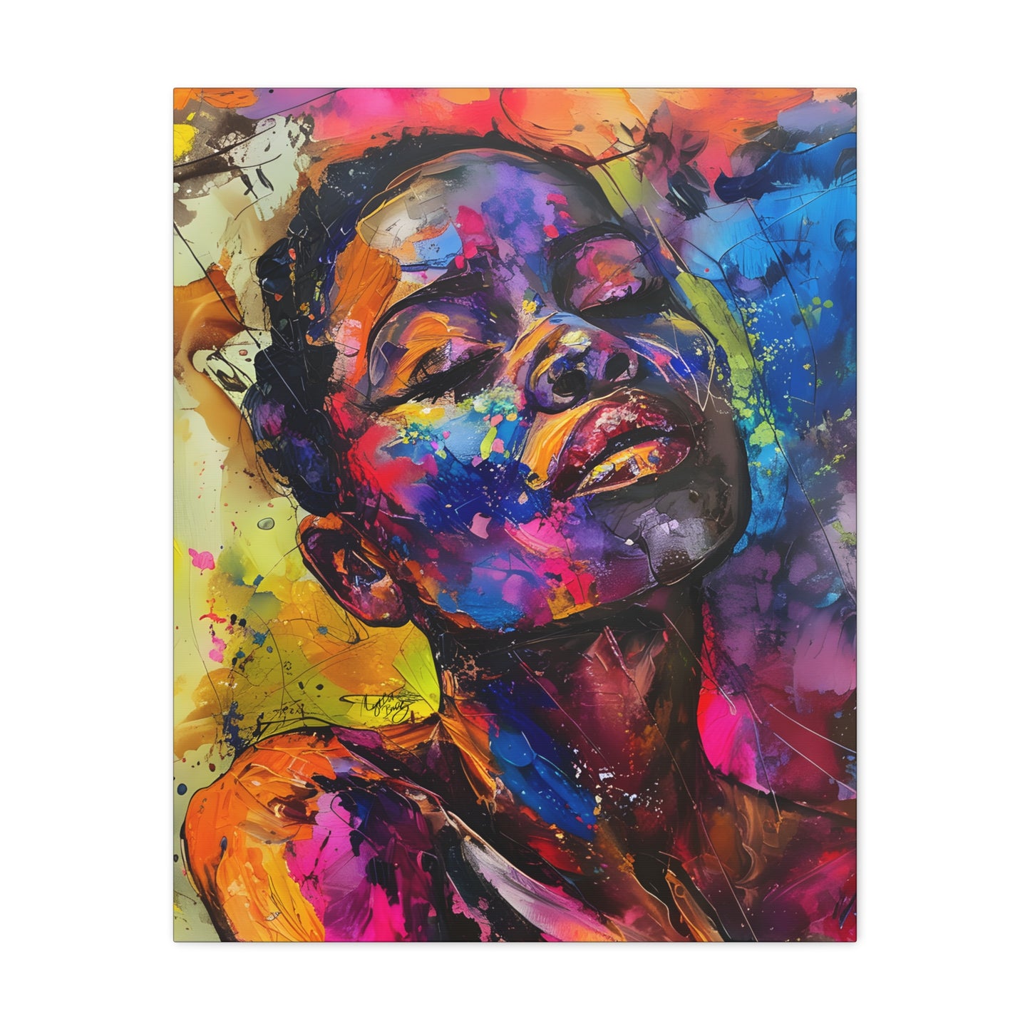 Beautiful and At Peace Afrocentric Black Woman Art Canvas