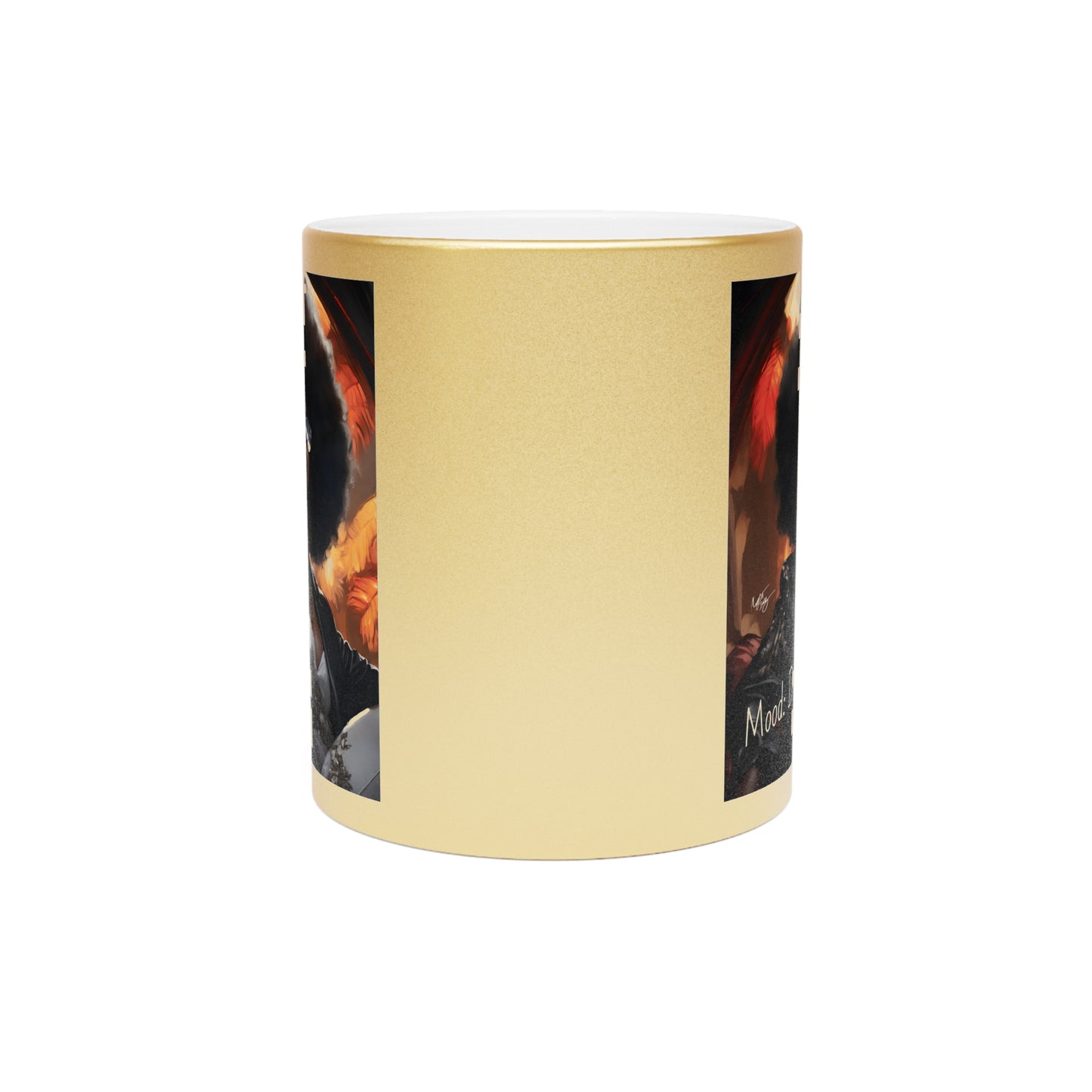 Diva Don’t Hurt ‘Em Afrocentric Black Woman Art Gold Metallic Coffee Mug