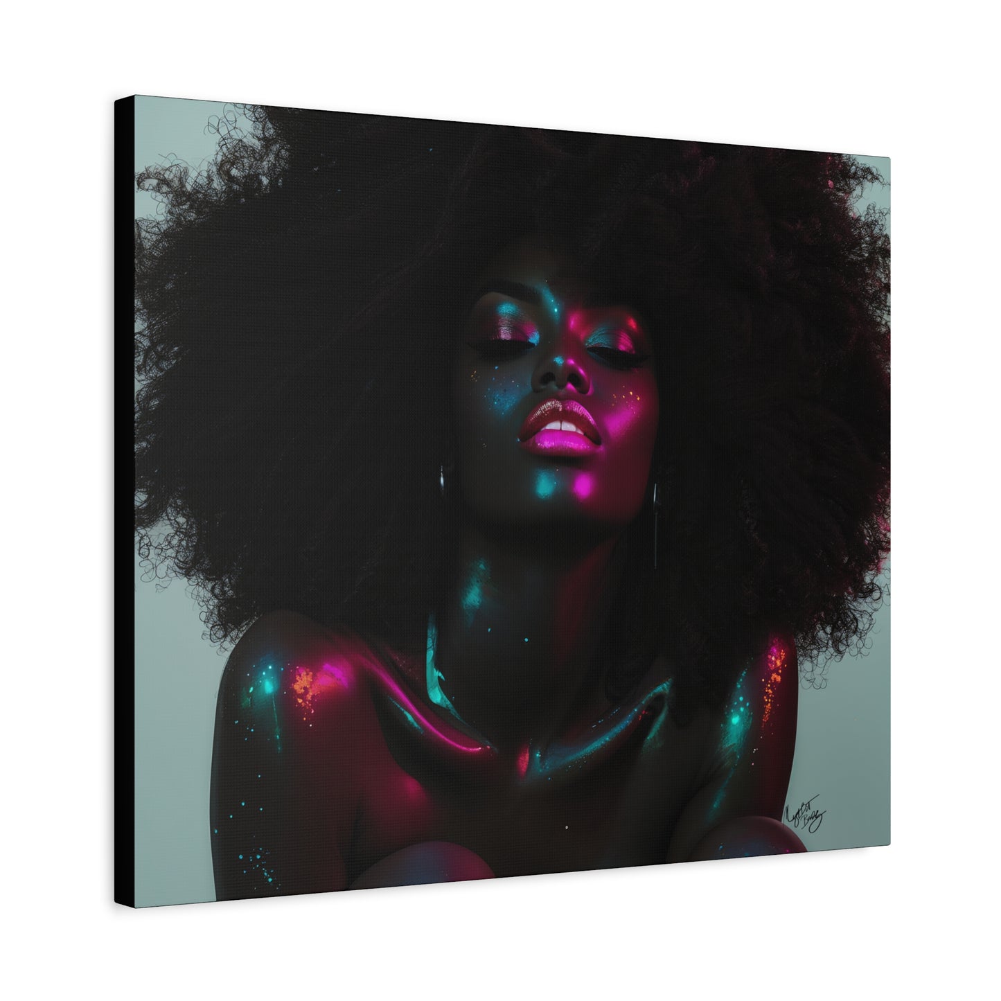 Sometimes It's A Little Hot Afrocentric Black Woman Art Canvas Wall Print