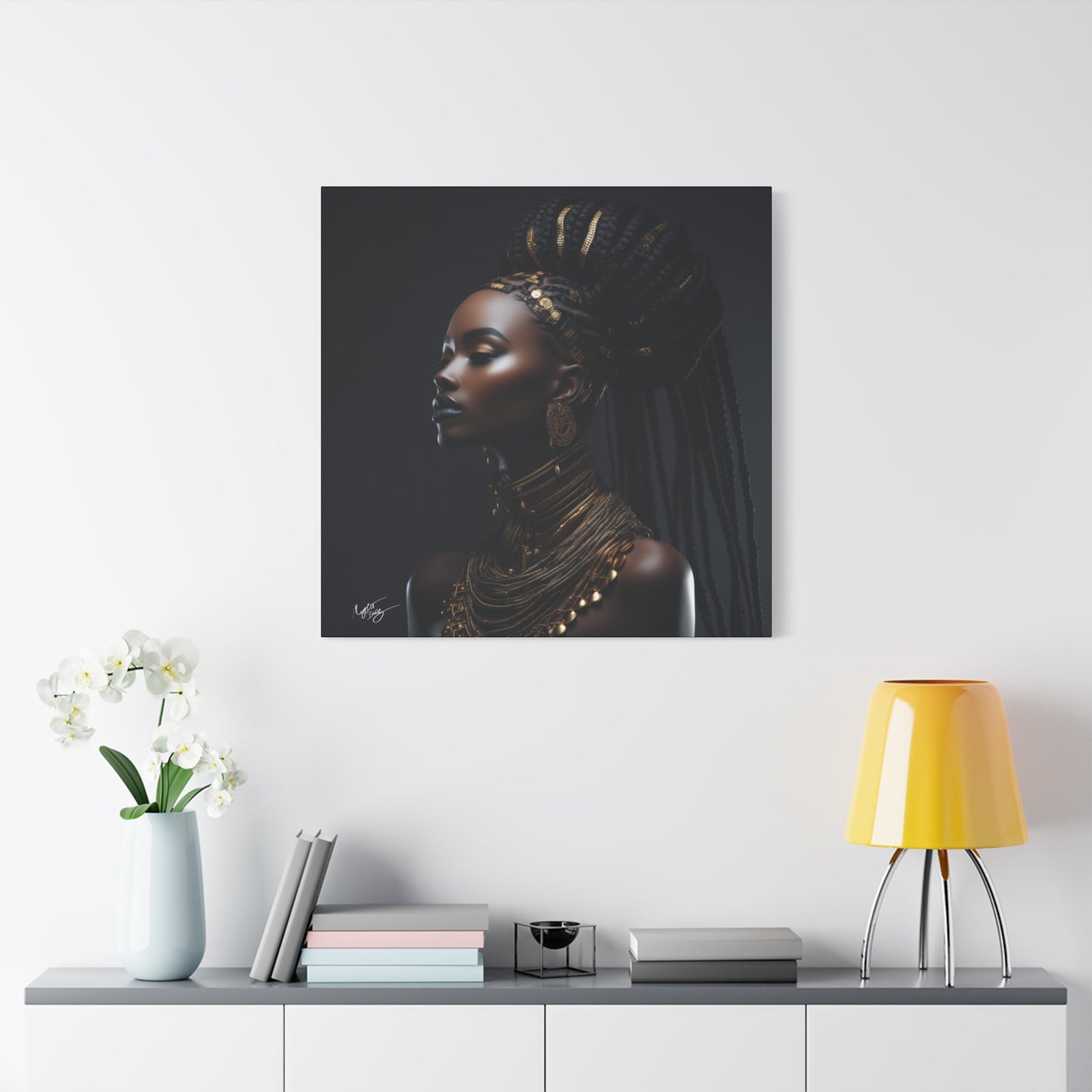 Hair Goals Afrocentric Black Woman Art Canvas Wall Print
