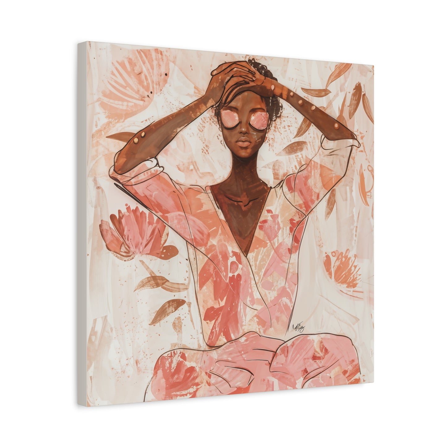 Relax It Will Be Okay Afrocentric Black Woman Abstract Art Canvas Wall Print