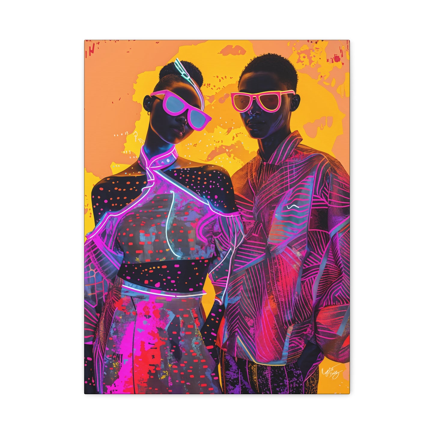 You Know We're Fly Afrocentric Black Abstract Art Canvas Wall Print