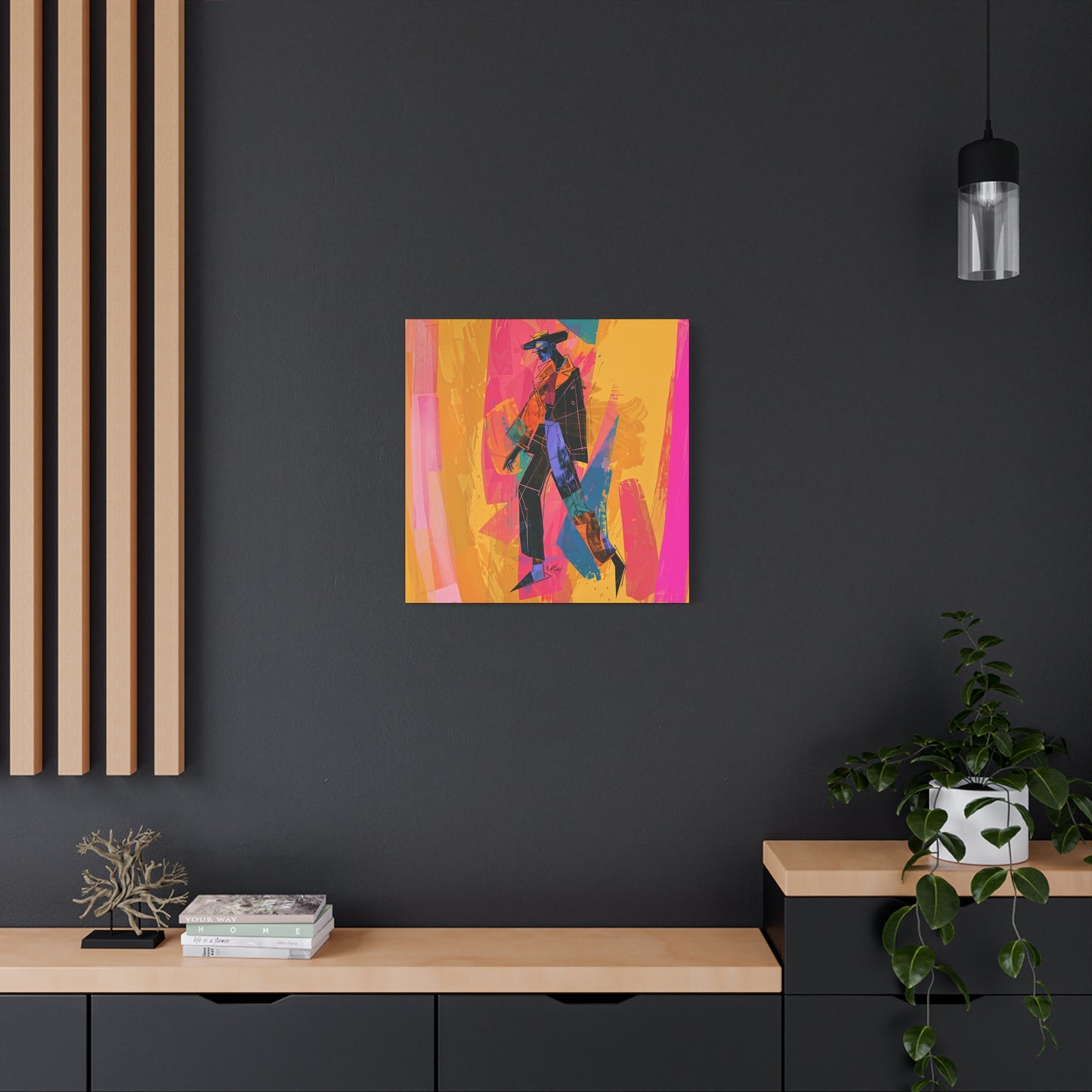 So Cool Afrocentric Black Man Abstract Art Canvas Wall Print