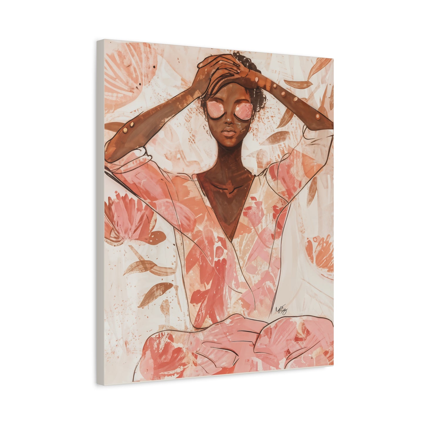 Relax It Will Be Okay Afrocentric Black Woman Abstract Art Canvas Wall Print
