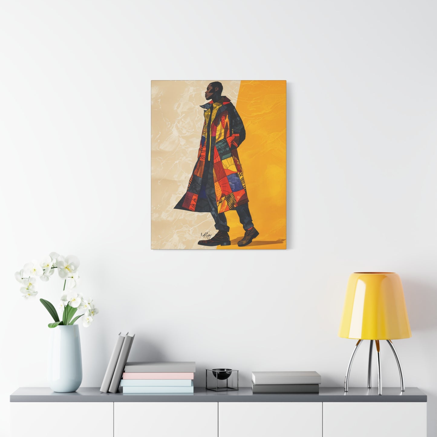 I Am Fashion Forward Afrocentric Black Man Abstract Art Canvas Wall Print