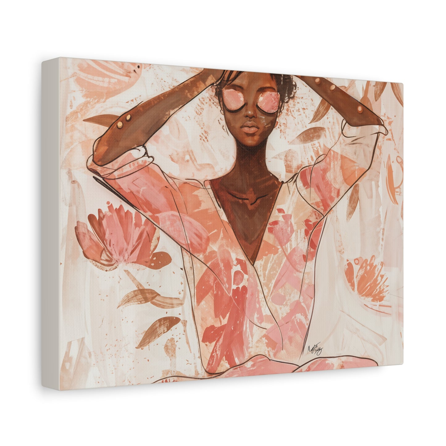 Relax It Will Be Okay Afrocentric Black Woman Abstract Art Canvas Wall Print