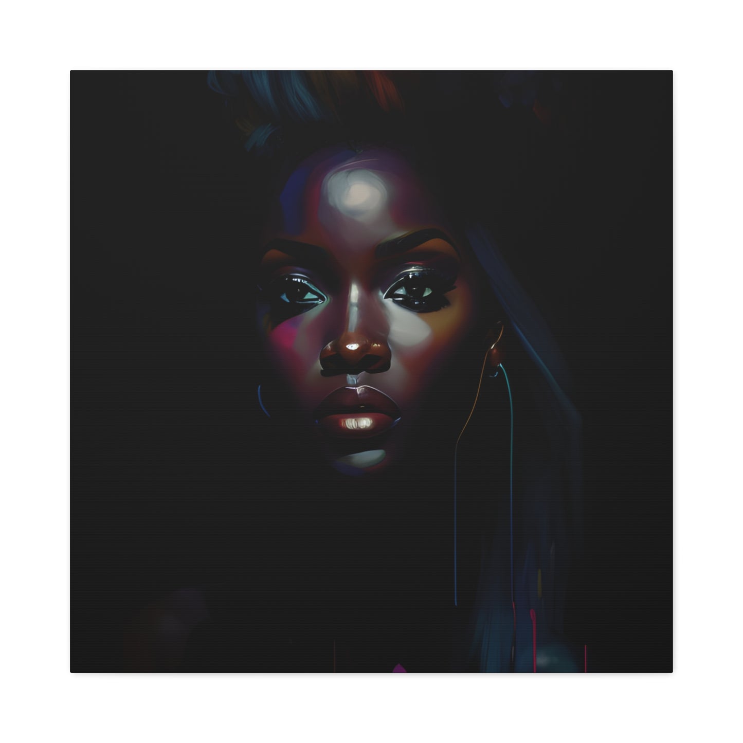 The Look Black Woman Abstract Artwork Canvas Wall Print