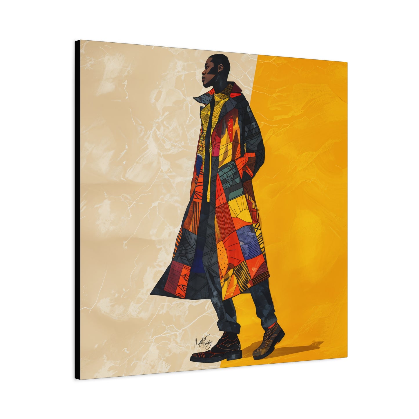 I Am Fashion Forward Afrocentric Black Man Abstract Art Canvas Wall Print