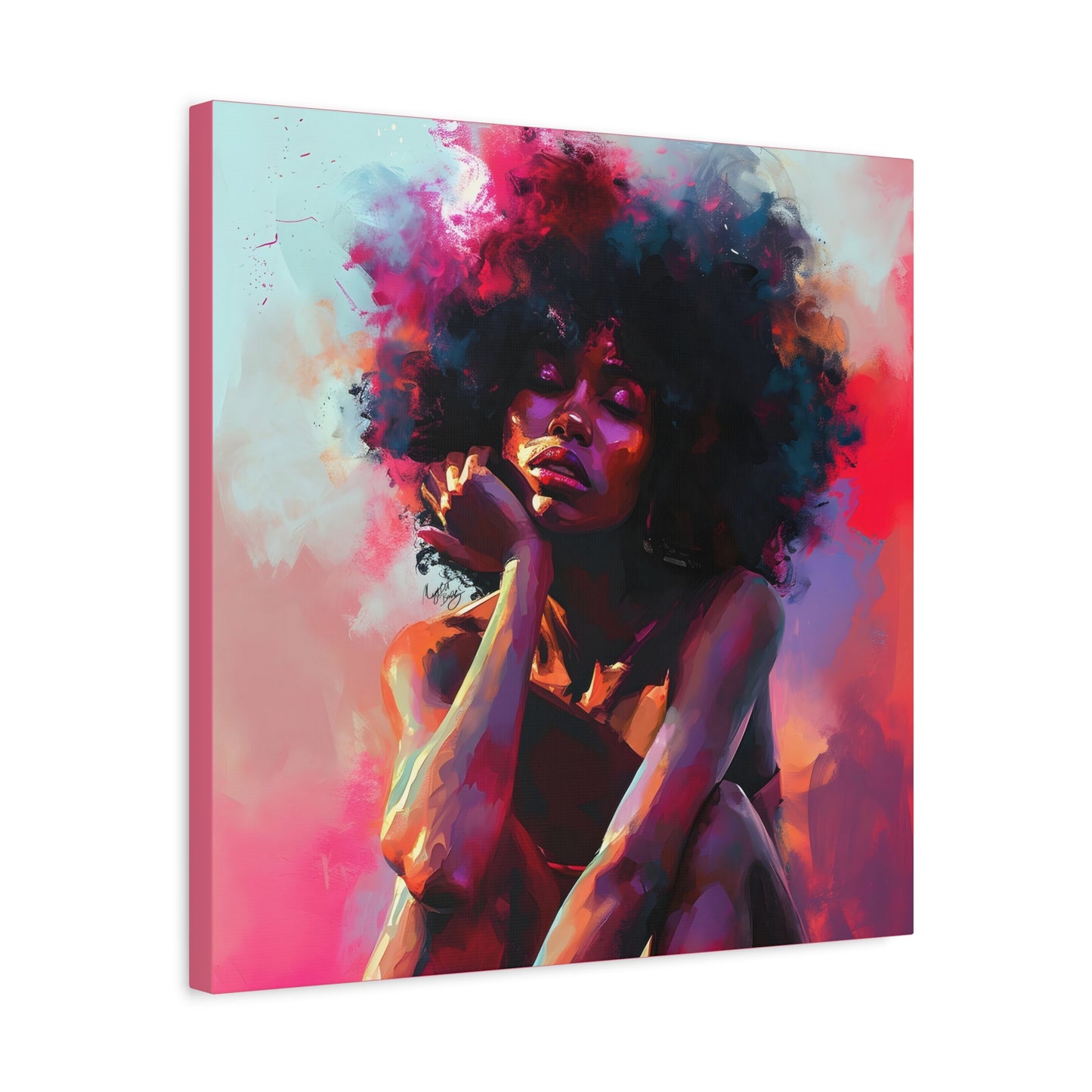 Lord Not Today Afrocentric Black Woman Abstract Art Canvas Wall Print