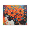 Flowery Thoughts Black Woman Art Canvas Wall Print