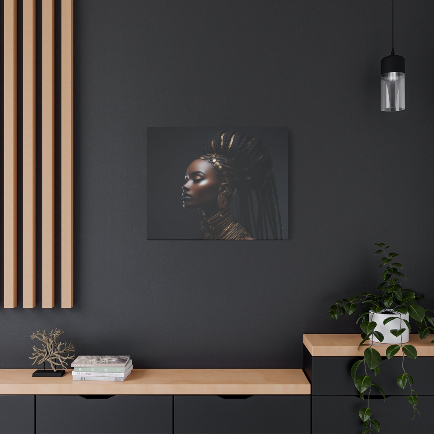 Hair Goals Afrocentric Black Woman Art Canvas Wall Print