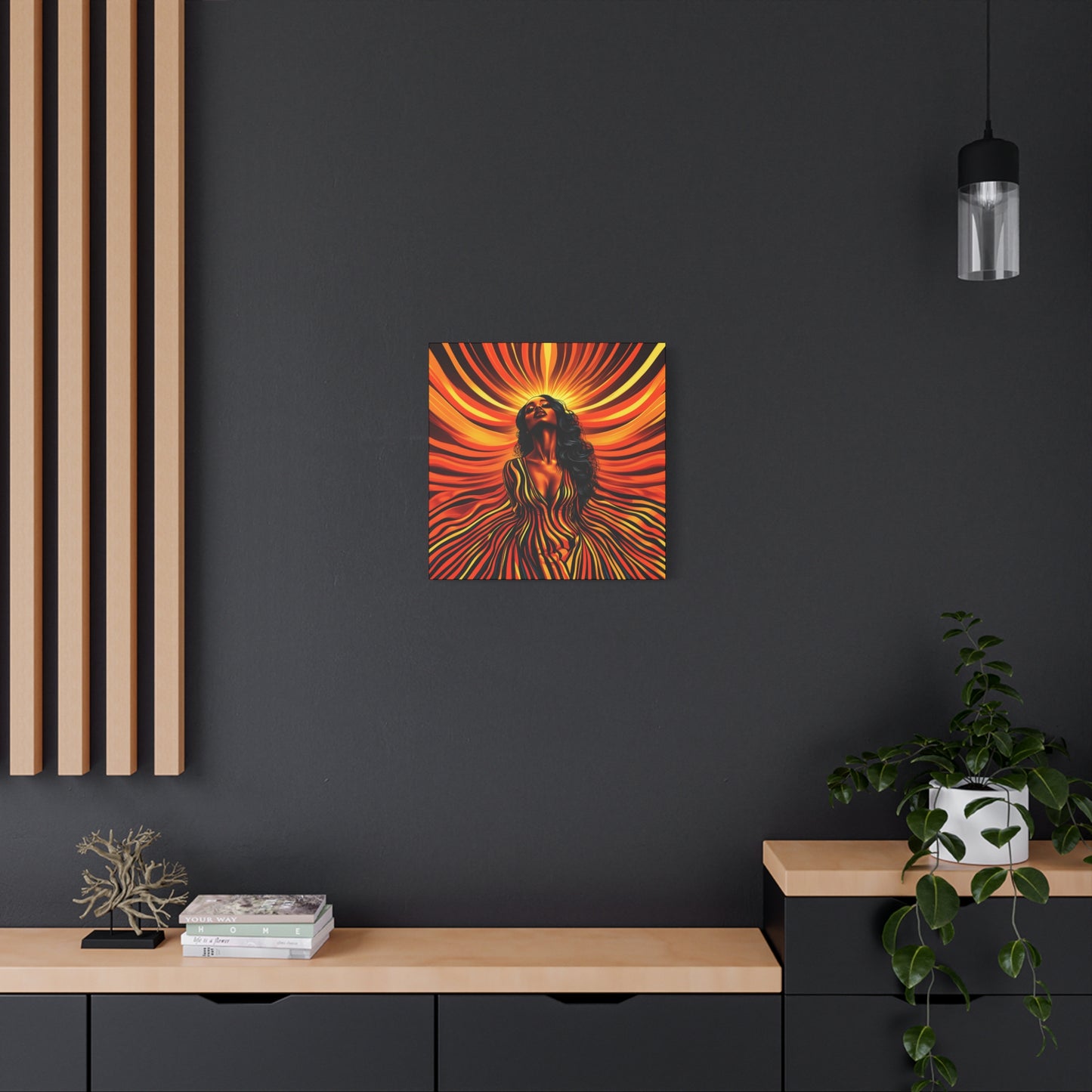 Autumn Rises Black Woman Art Canvas Wall Print