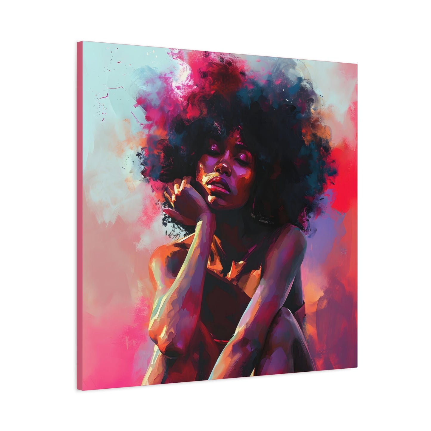Lord Not Today Afrocentric Black Woman Abstract Art Canvas Wall Print