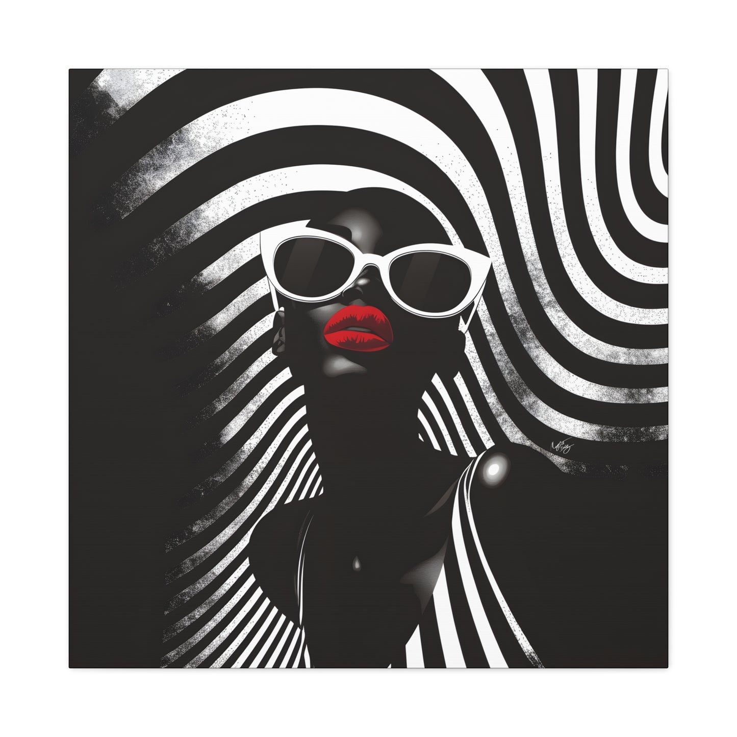 Beauty In Black And White Afrocentric Black Woman Art Canvas Wall Print