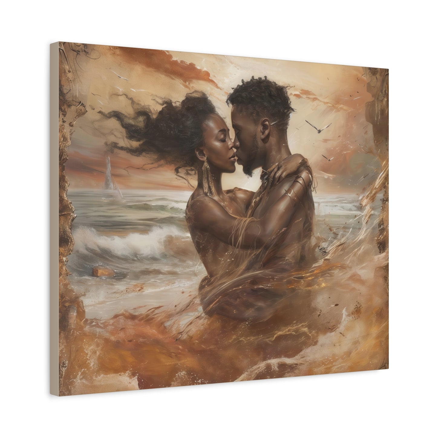 Forever Mine Black Love Art Canvas Wall Print