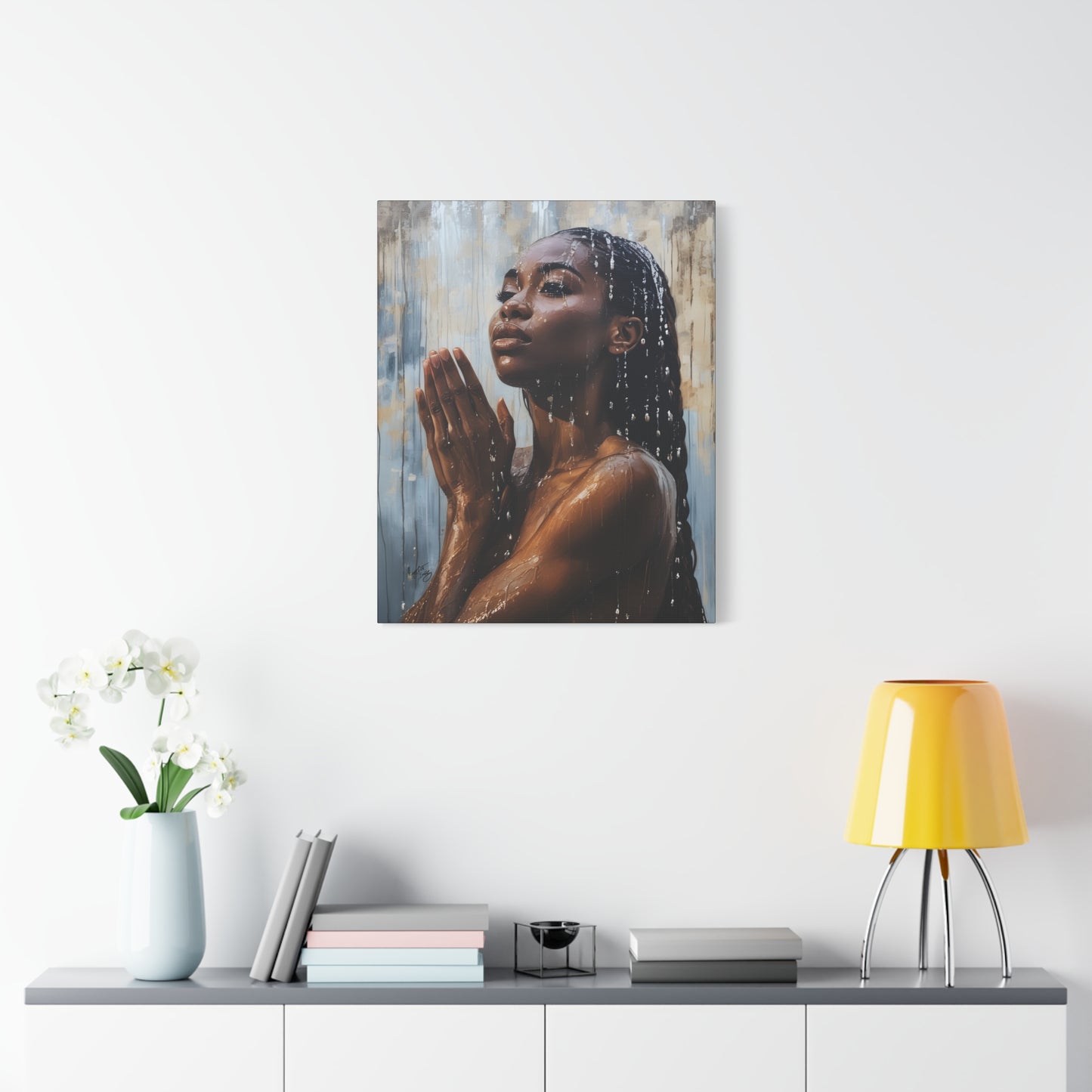 Naturally Peaceful Afrocentric Black Woman Art Canvas Wall Print