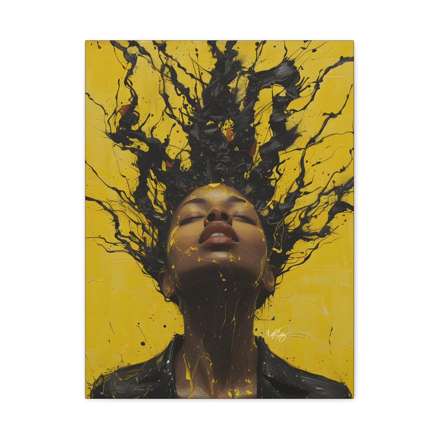 Hype Afrocentric Black Woman Art Canvas Wall Print