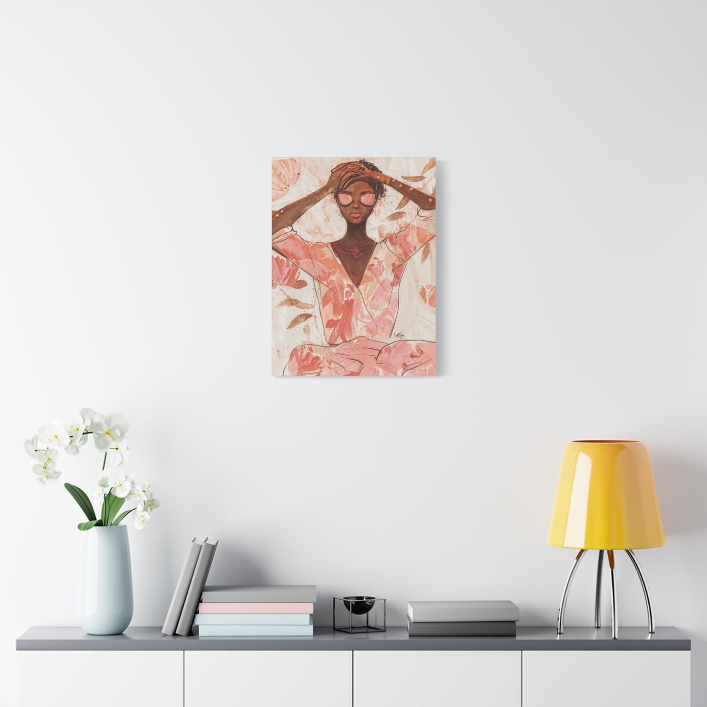 Relax It Will Be Okay Afrocentric Black Woman Abstract Art Canvas Wall Print