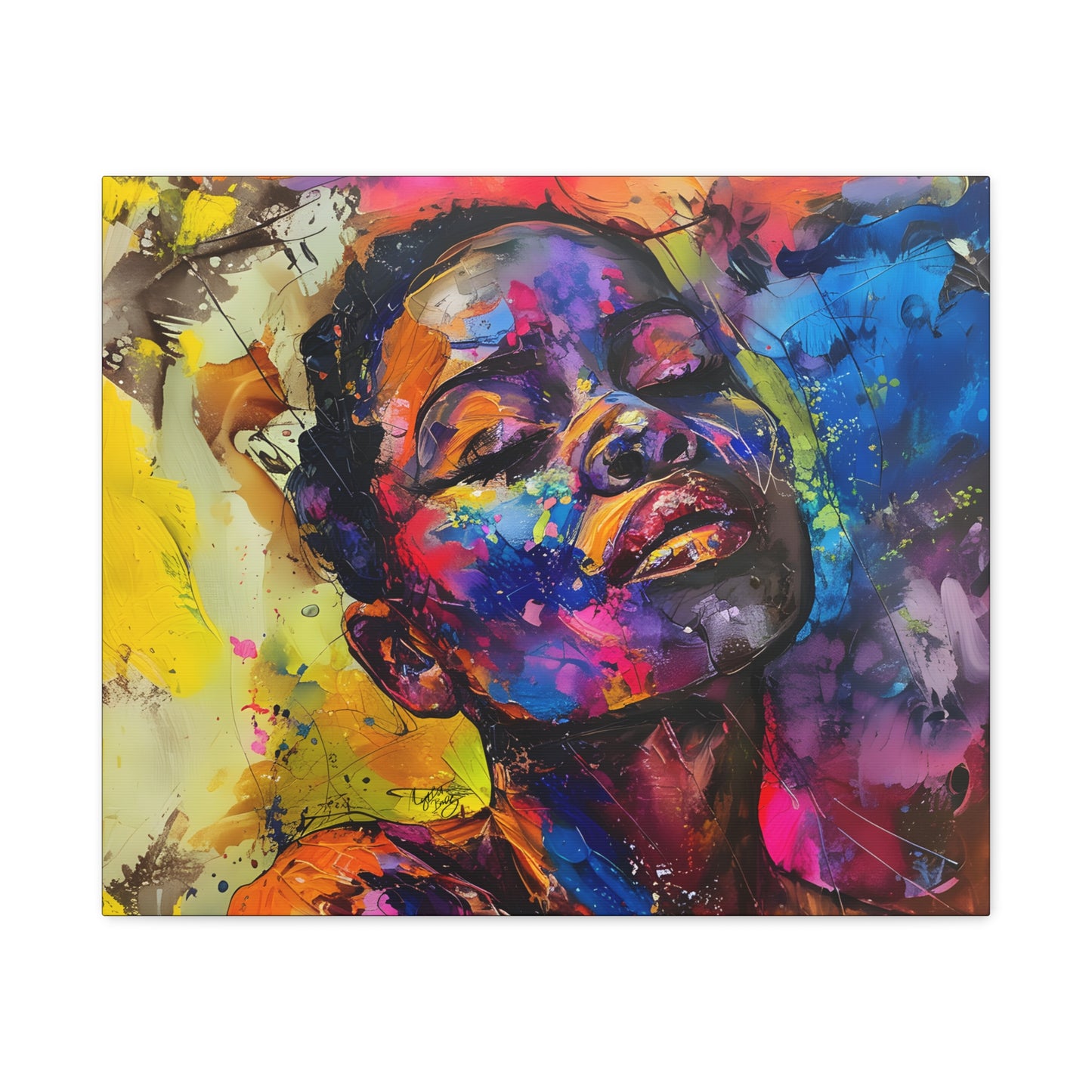 Beautiful and At Peace Afrocentric Black Woman Art Canvas