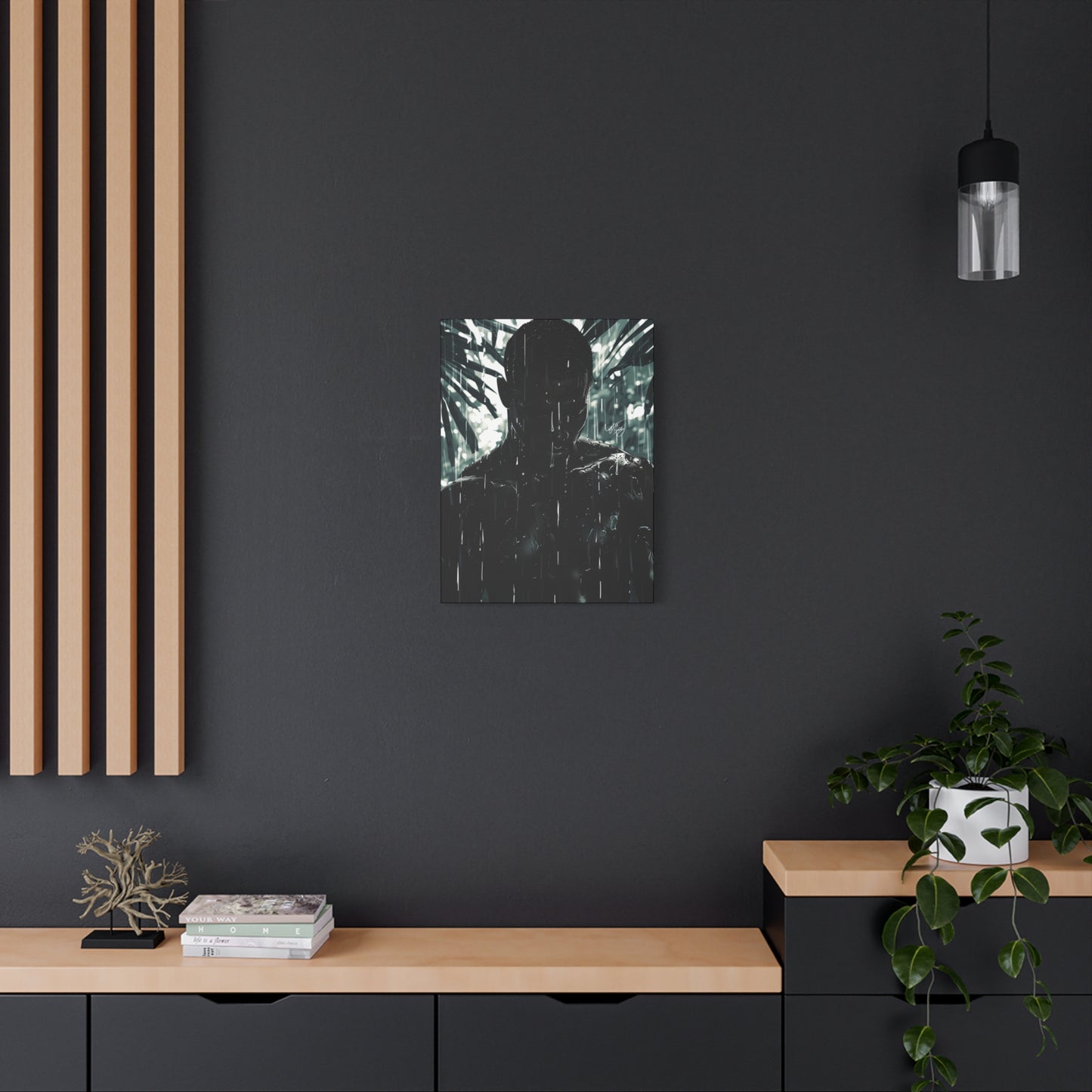 Rainy Days Aren't That Bad Afrocentric Black Man Art Canvas Wall Print