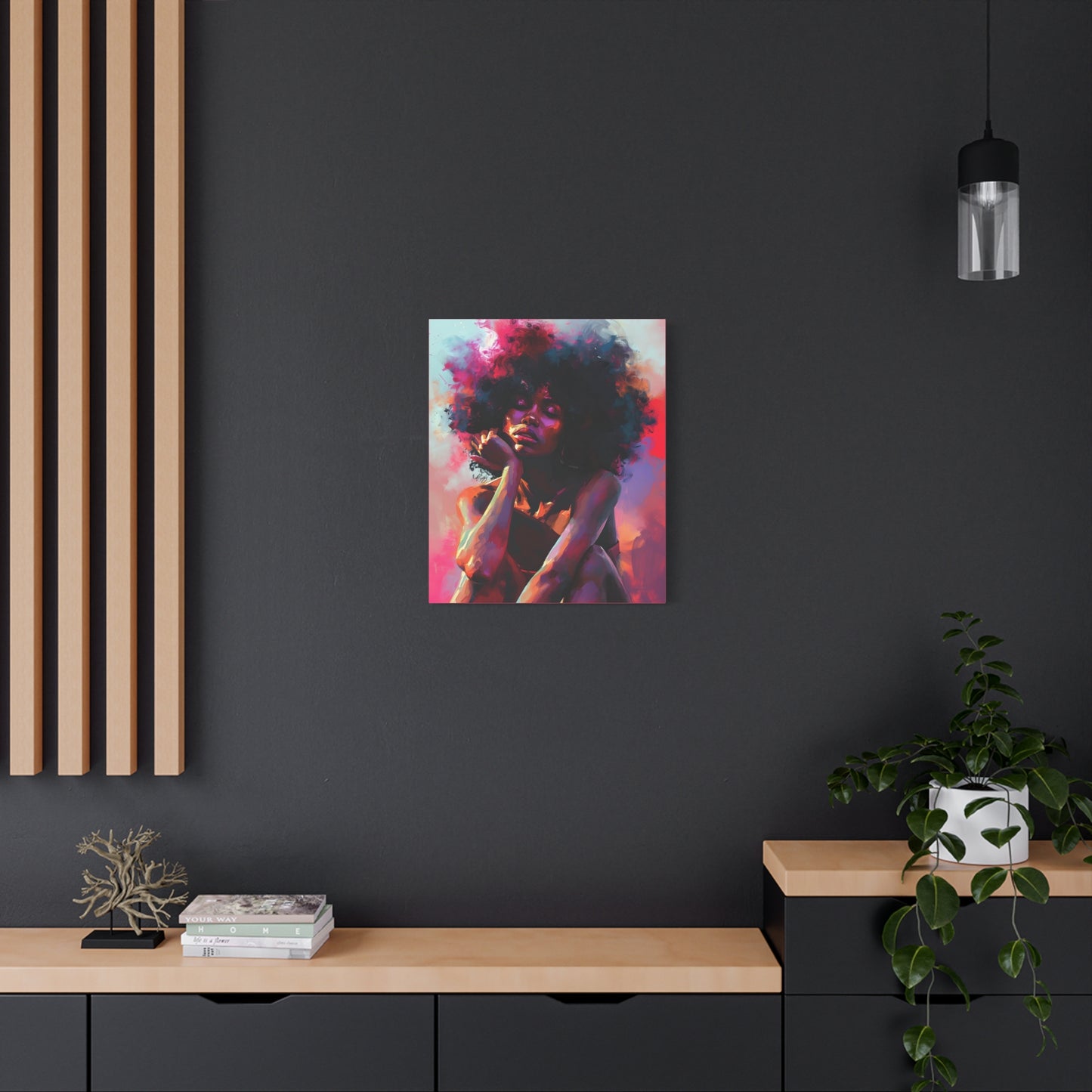 Lord Not Today Afrocentric Black Woman Abstract Art Canvas Wall Print