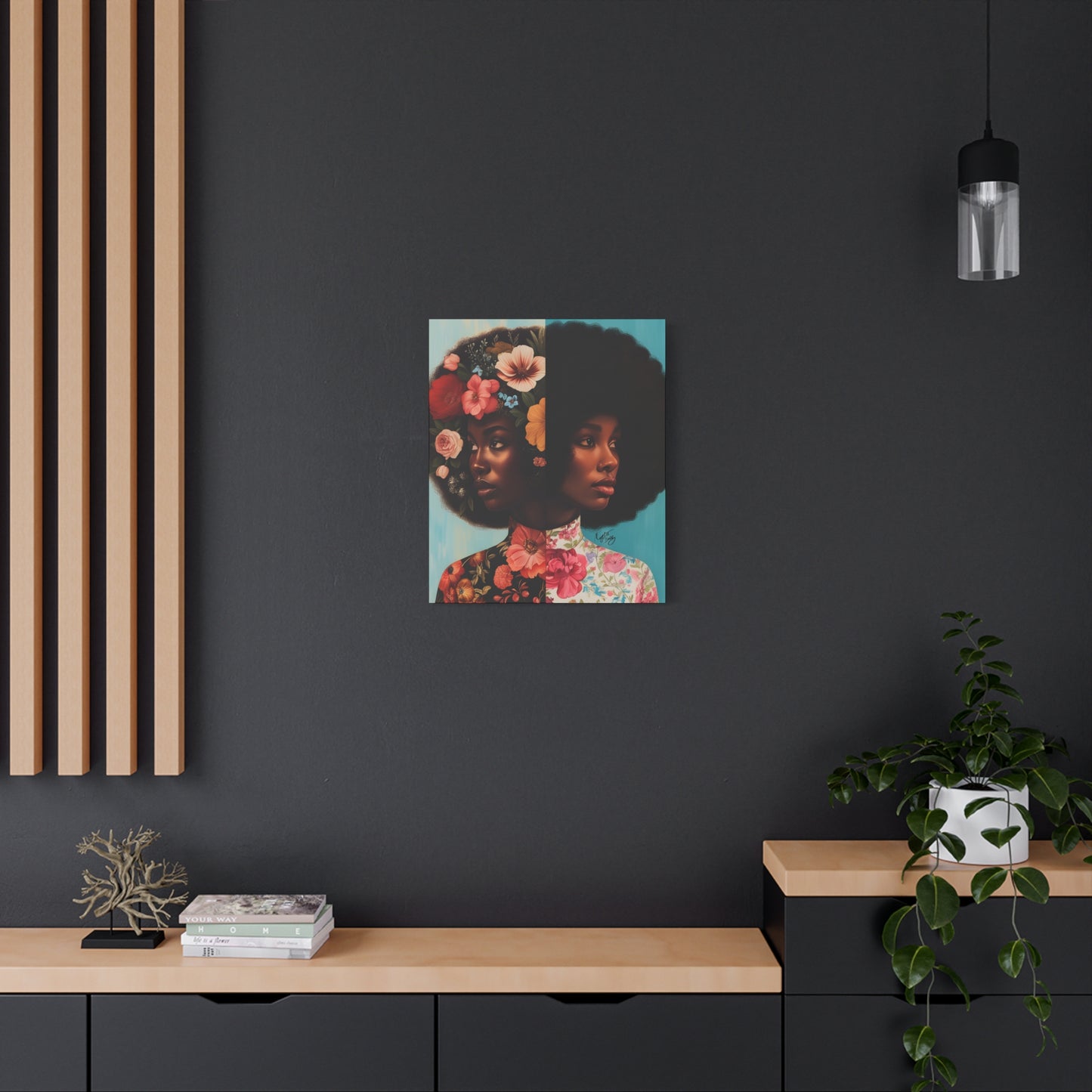 Duality Afrocentric Black Woman Art Canvas Wall Print