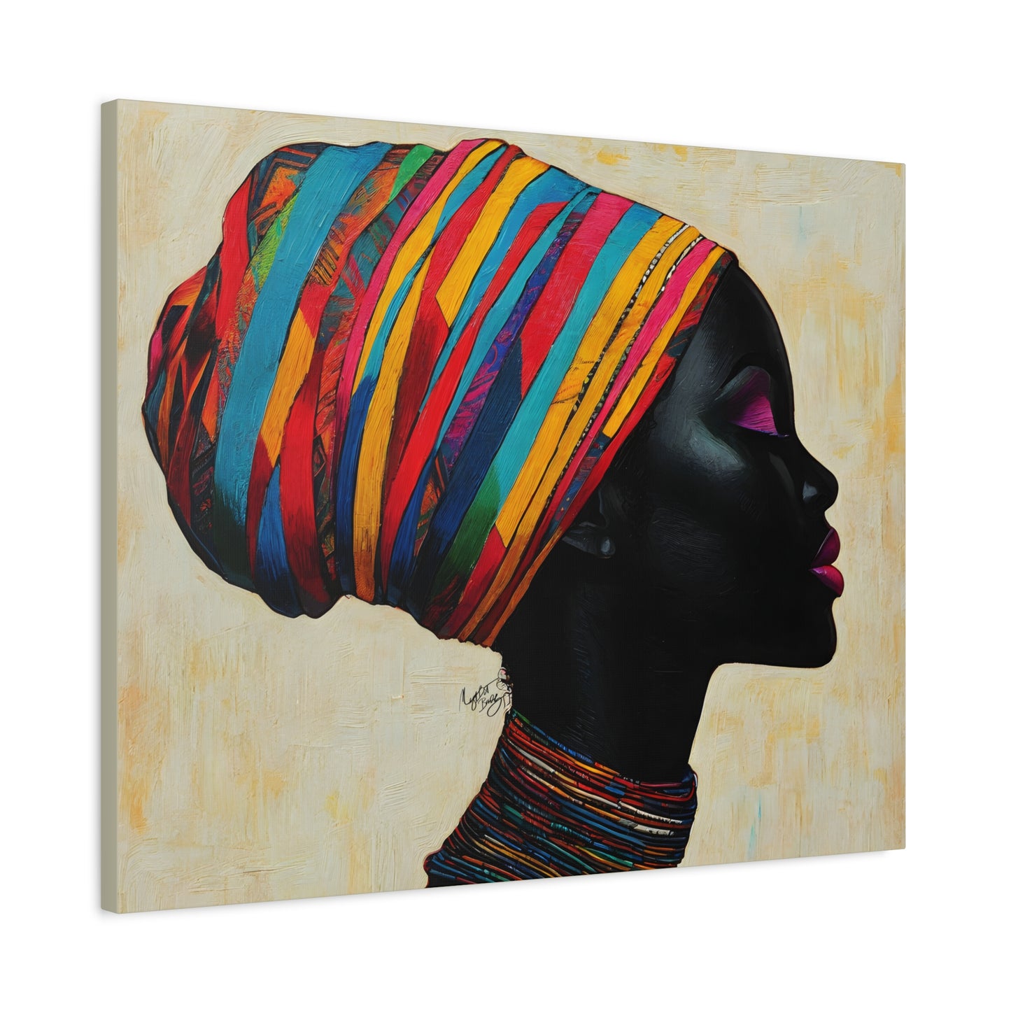 Regal Thoughts Afrocentric Black Woman Art Canvas Wall Print