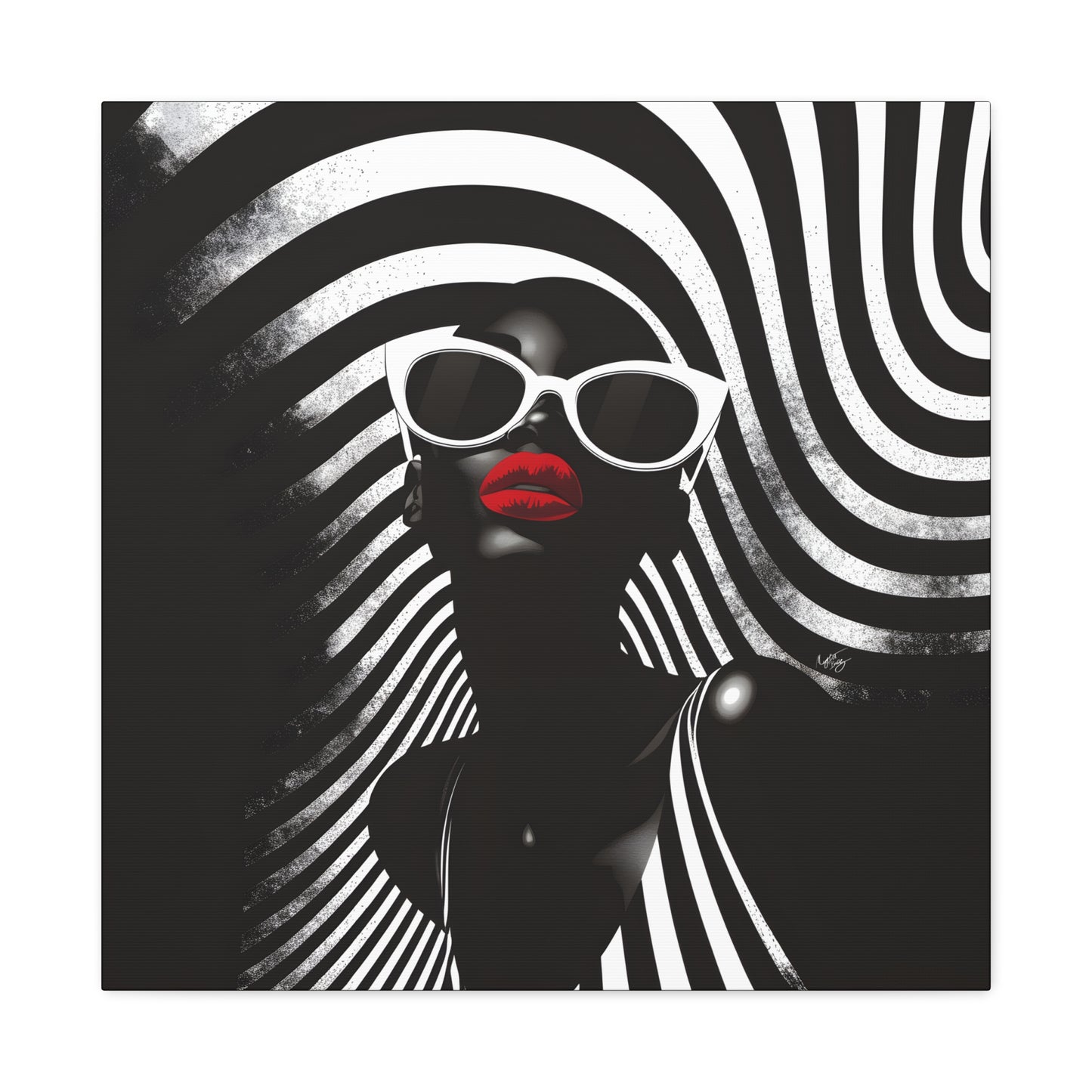 Beauty In Black And White Afrocentric Black Woman Art Canvas Wall Print