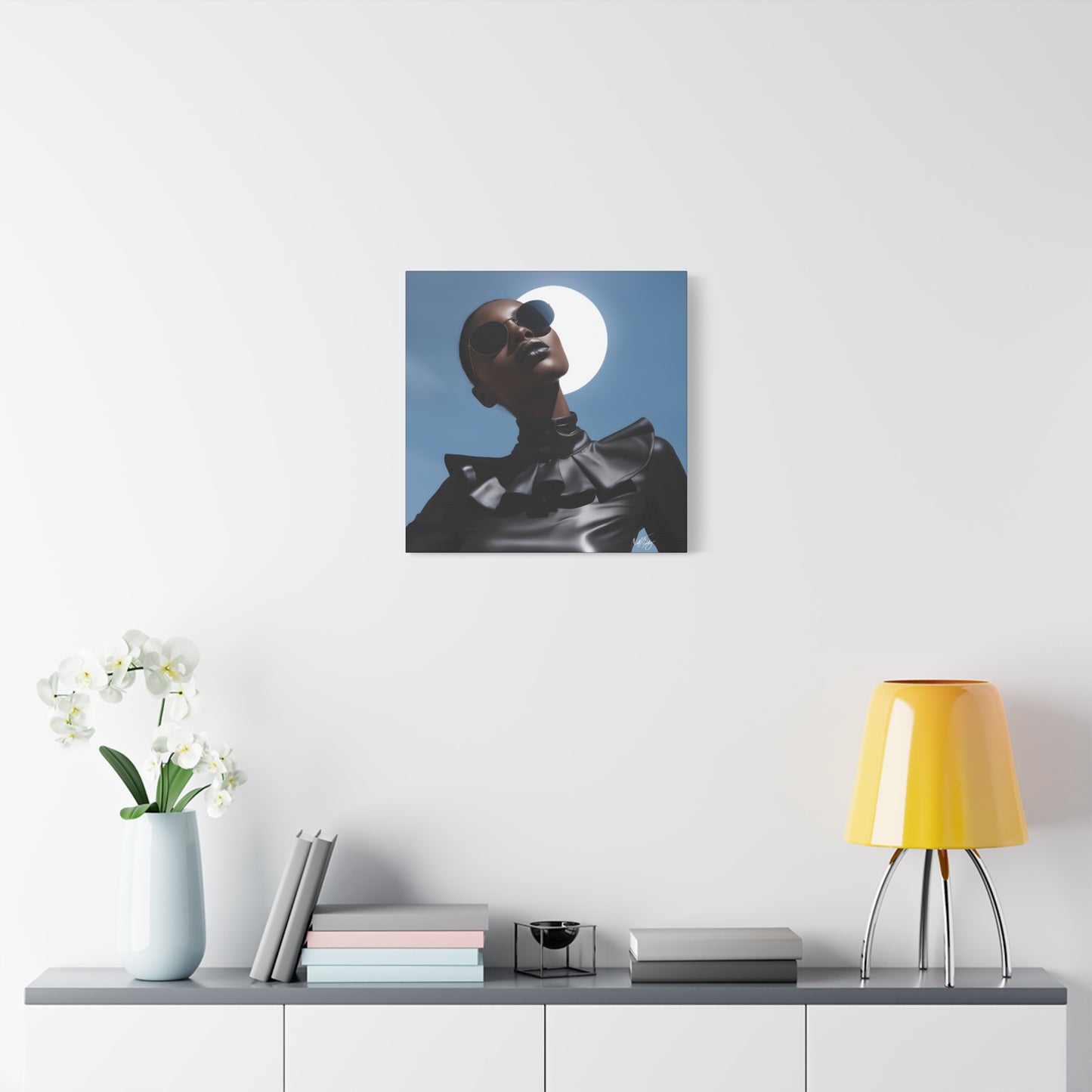 Moonstruck Afrocentric Black Woman Abstract Art Canvas Wall Print
