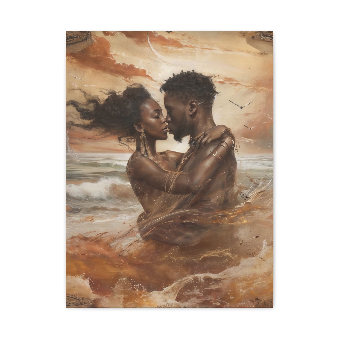 Forever Mine Black Love Art Canvas Wall Print
