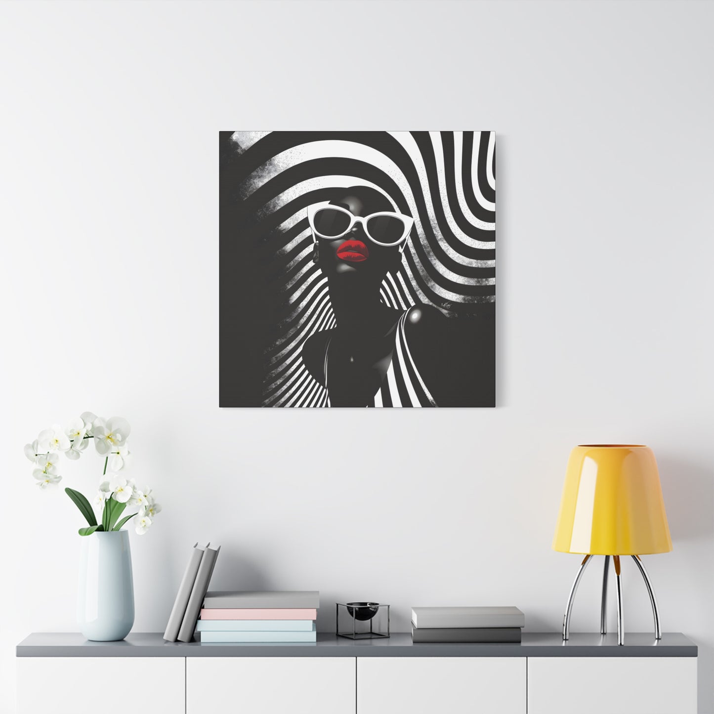 Beauty In Black And White Afrocentric Black Woman Art Canvas Wall Print