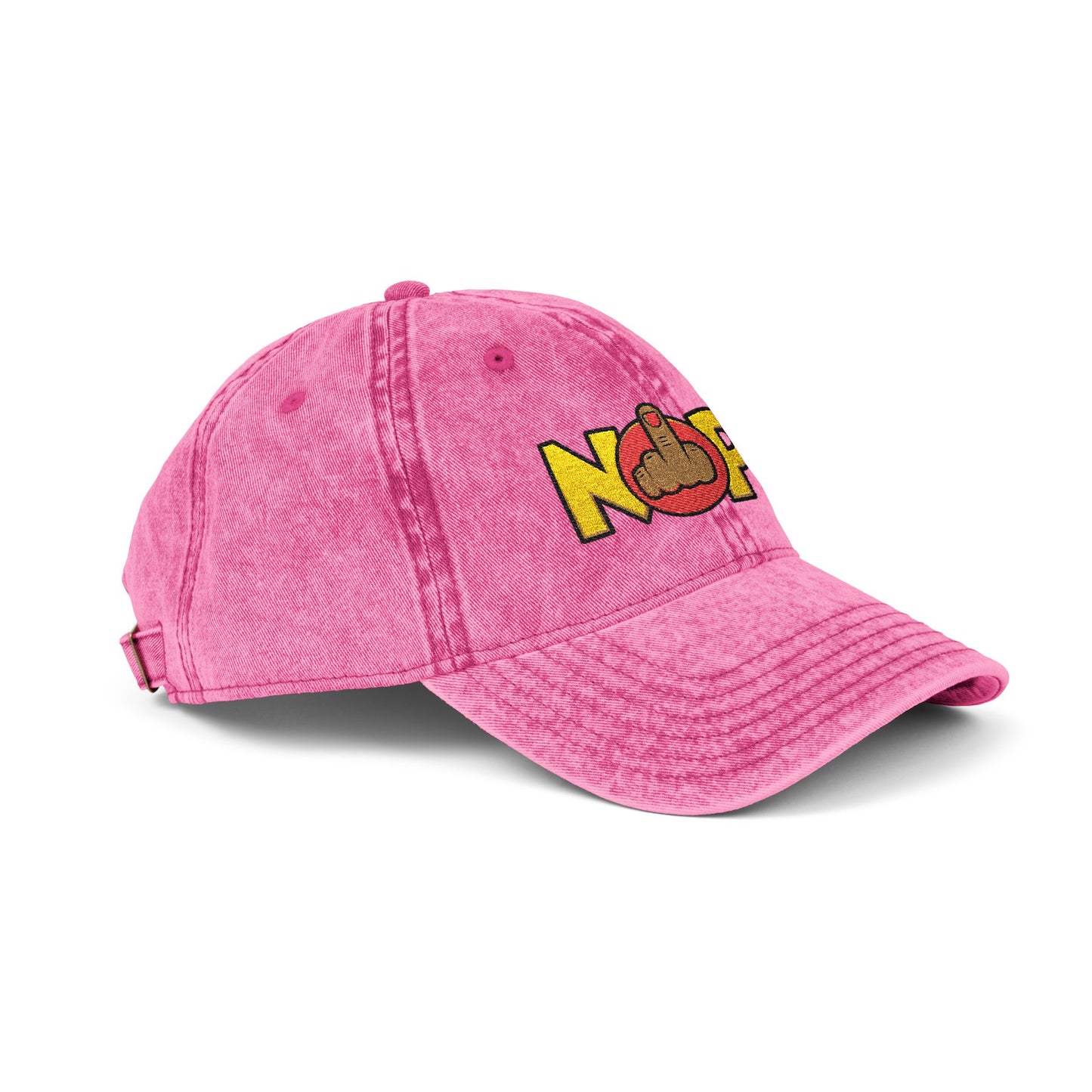 Nope Not Today Statement Vintage Distressed Embroidered Hat