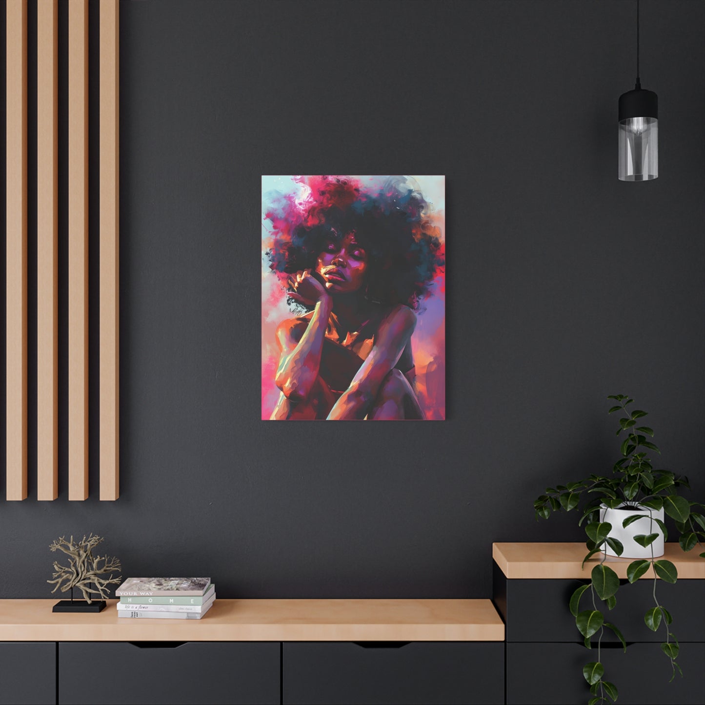 Lord Not Today Afrocentric Black Woman Abstract Art Canvas Wall Print