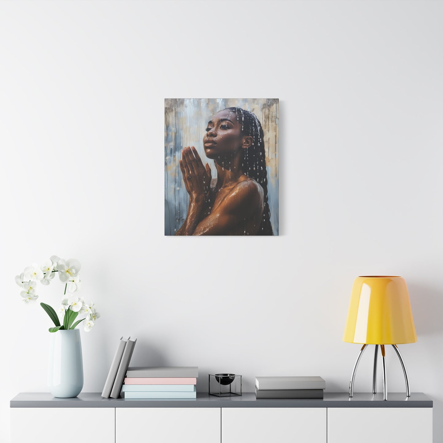 Naturally Peaceful Afrocentric Black Woman Art Canvas Wall Print