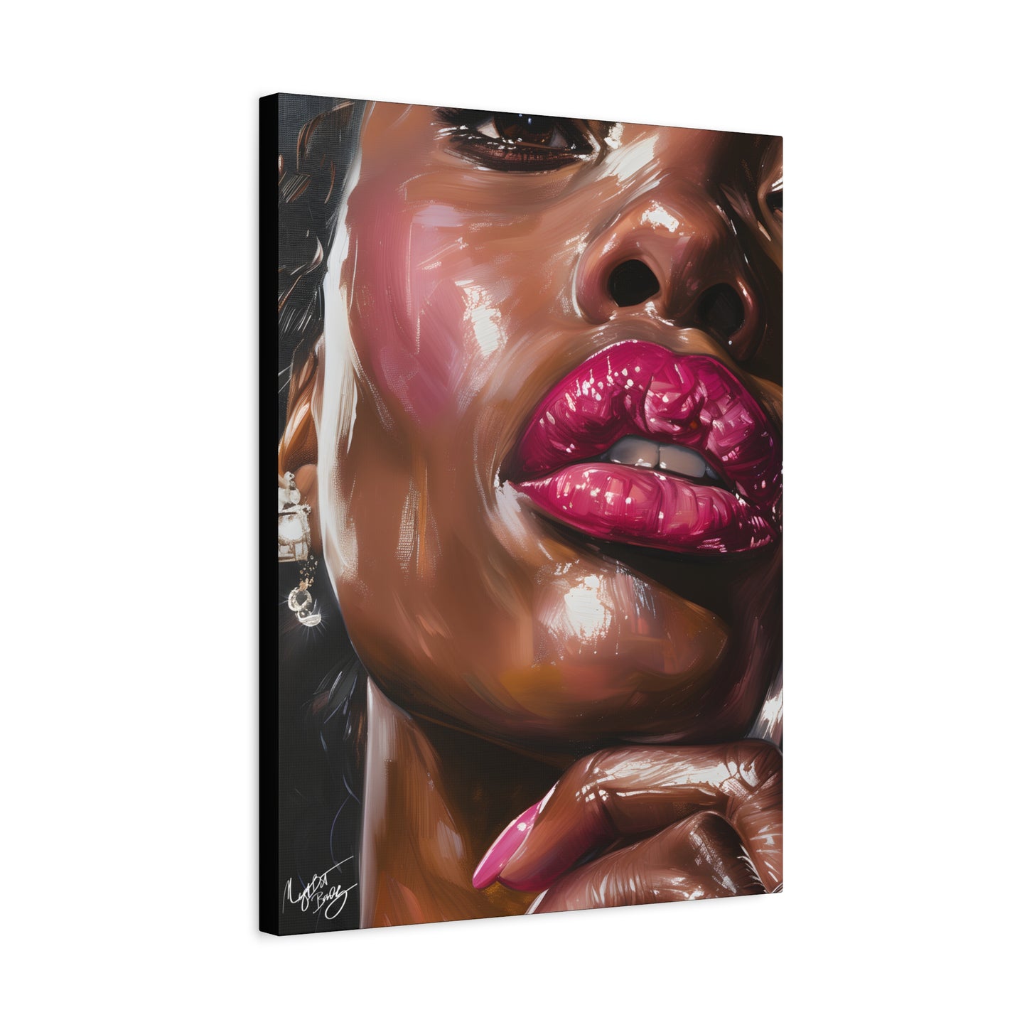 Let Me Tell You A Secret Afrocentric Black Woman Art Canvas Wall Print